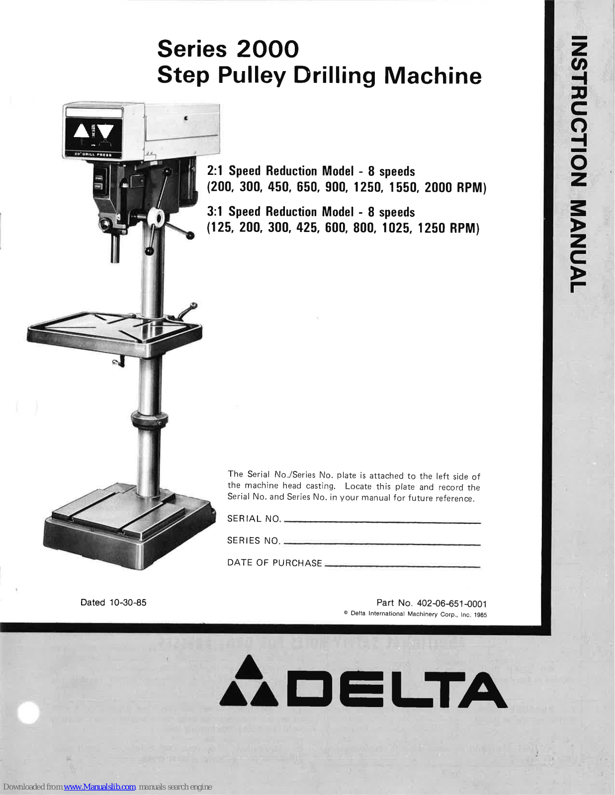 Delta 2000 Series Instruction Manual