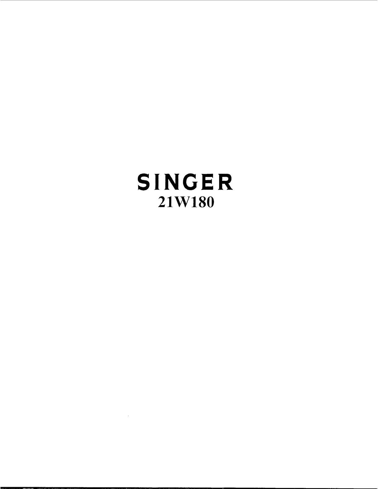 SINGER 21W180 Parts List