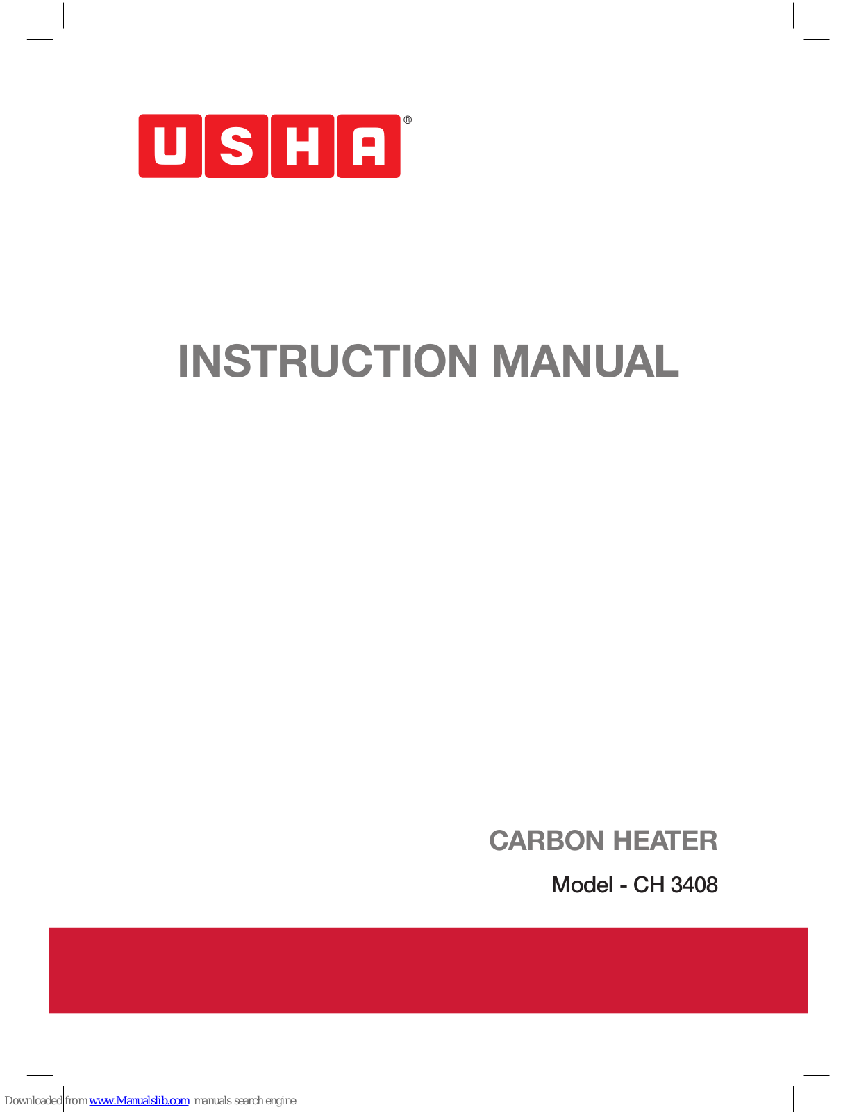 usha CH 3408 Instruction Manual