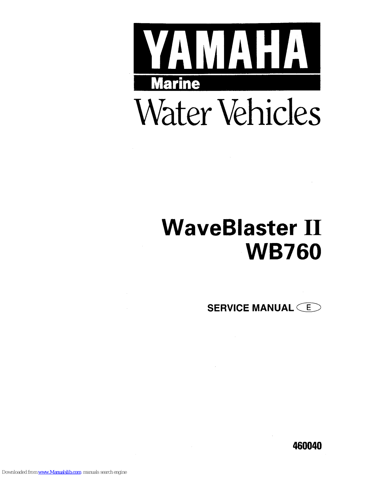 Yamaha WB760 Service Manual