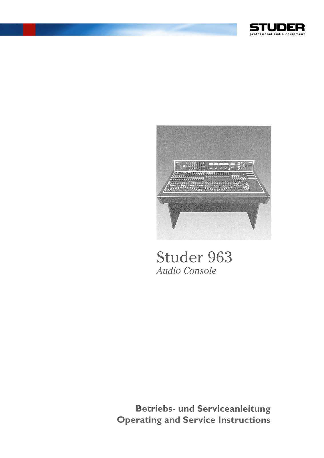 Studer 963 Service manual