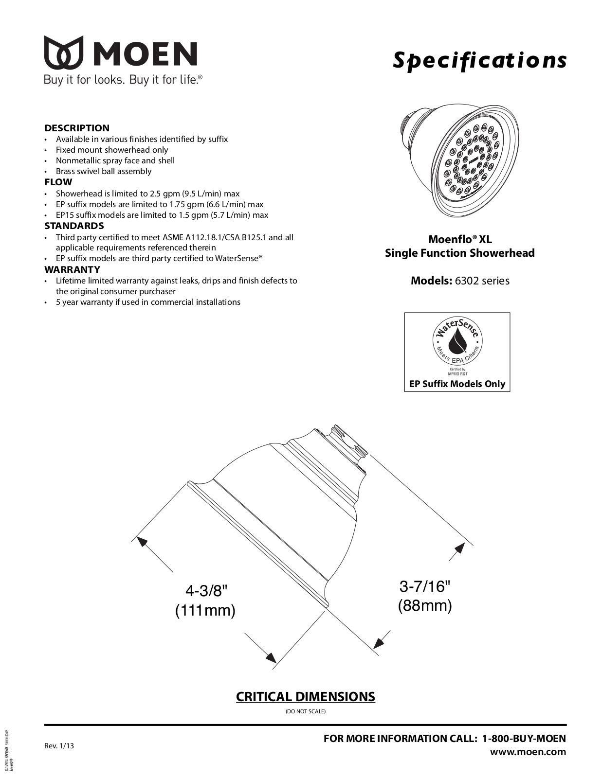 Moen NDPF1833 Specifications - ManualMachine.com