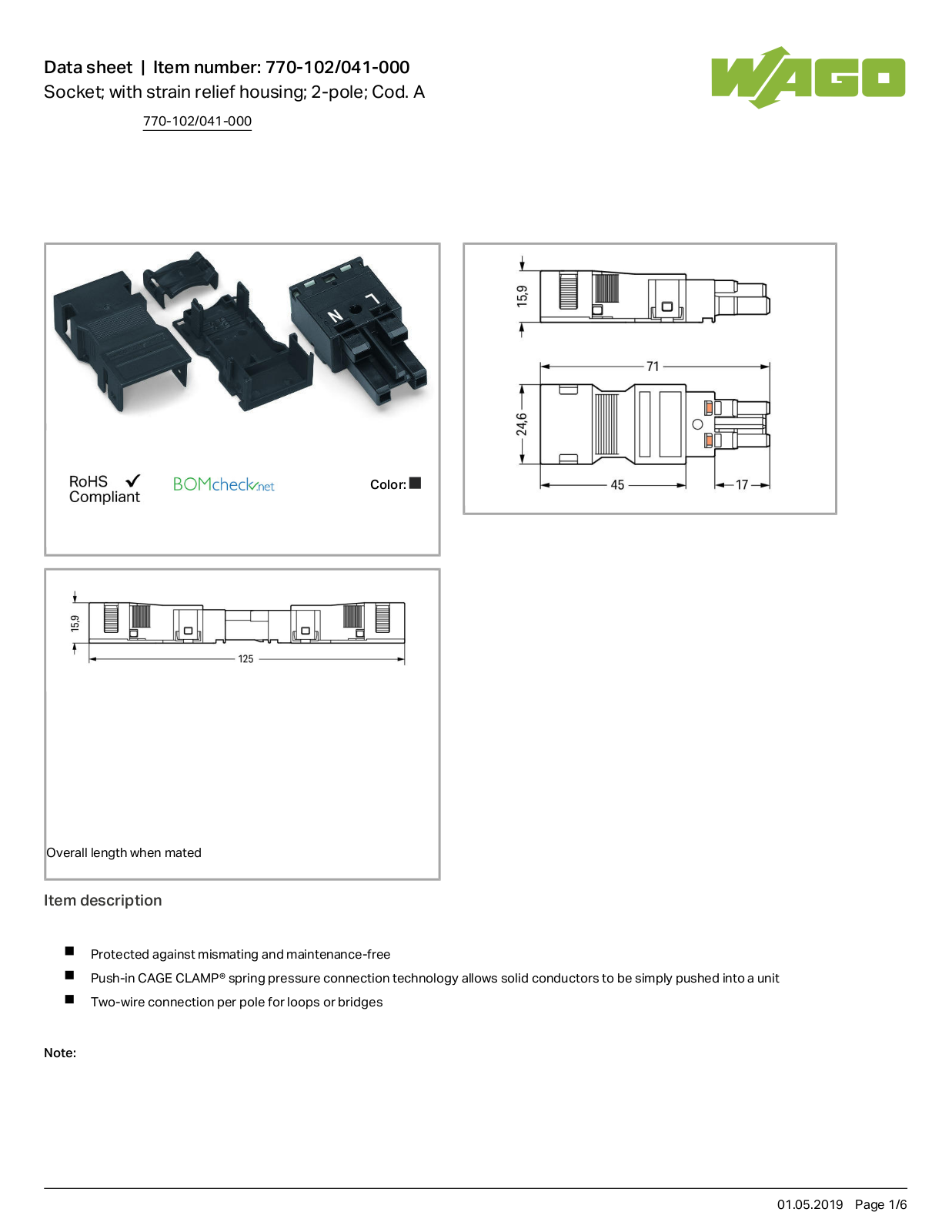 Wago 770-102/041-000 Data Sheet