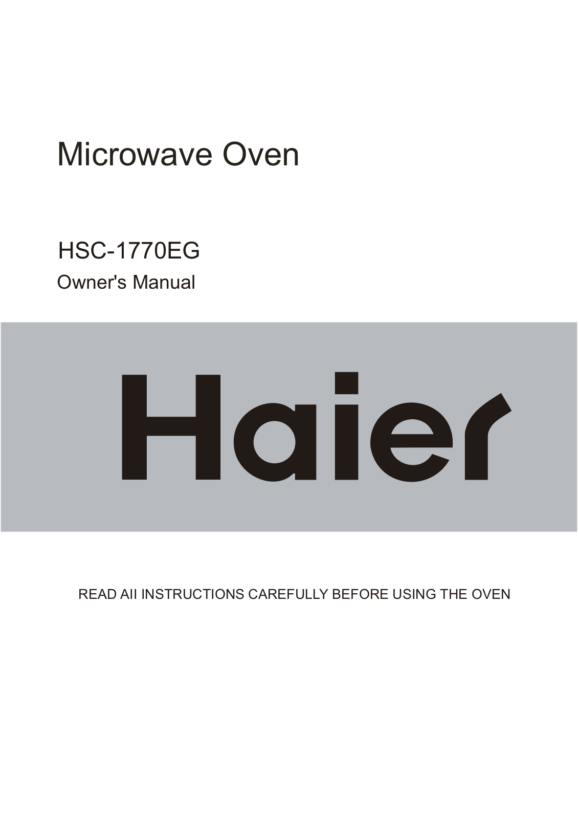 Haier HSC-1770EG User Manual