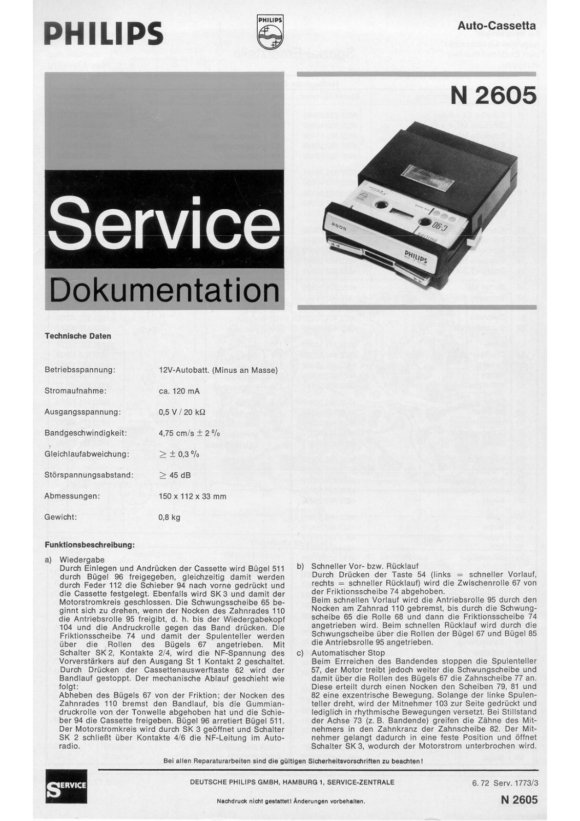 Philips N-2605 Service Manual