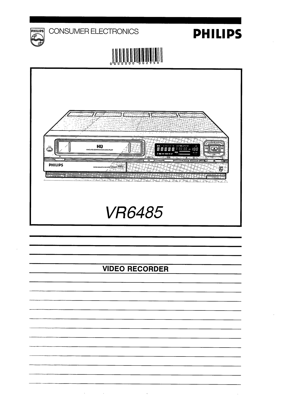 Philips VR6485 User Manual