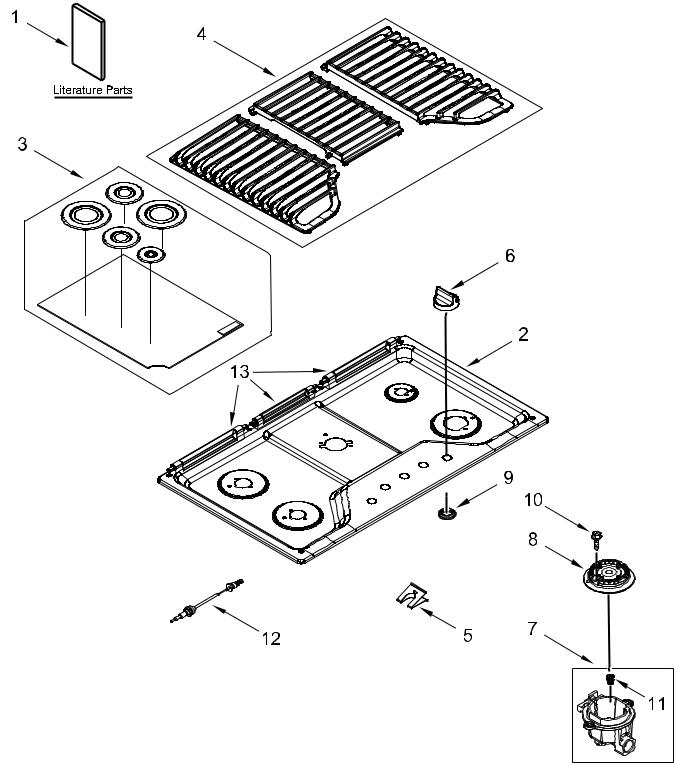 Whirlpool WCG55US6HW, WCG55US6HB Parts List