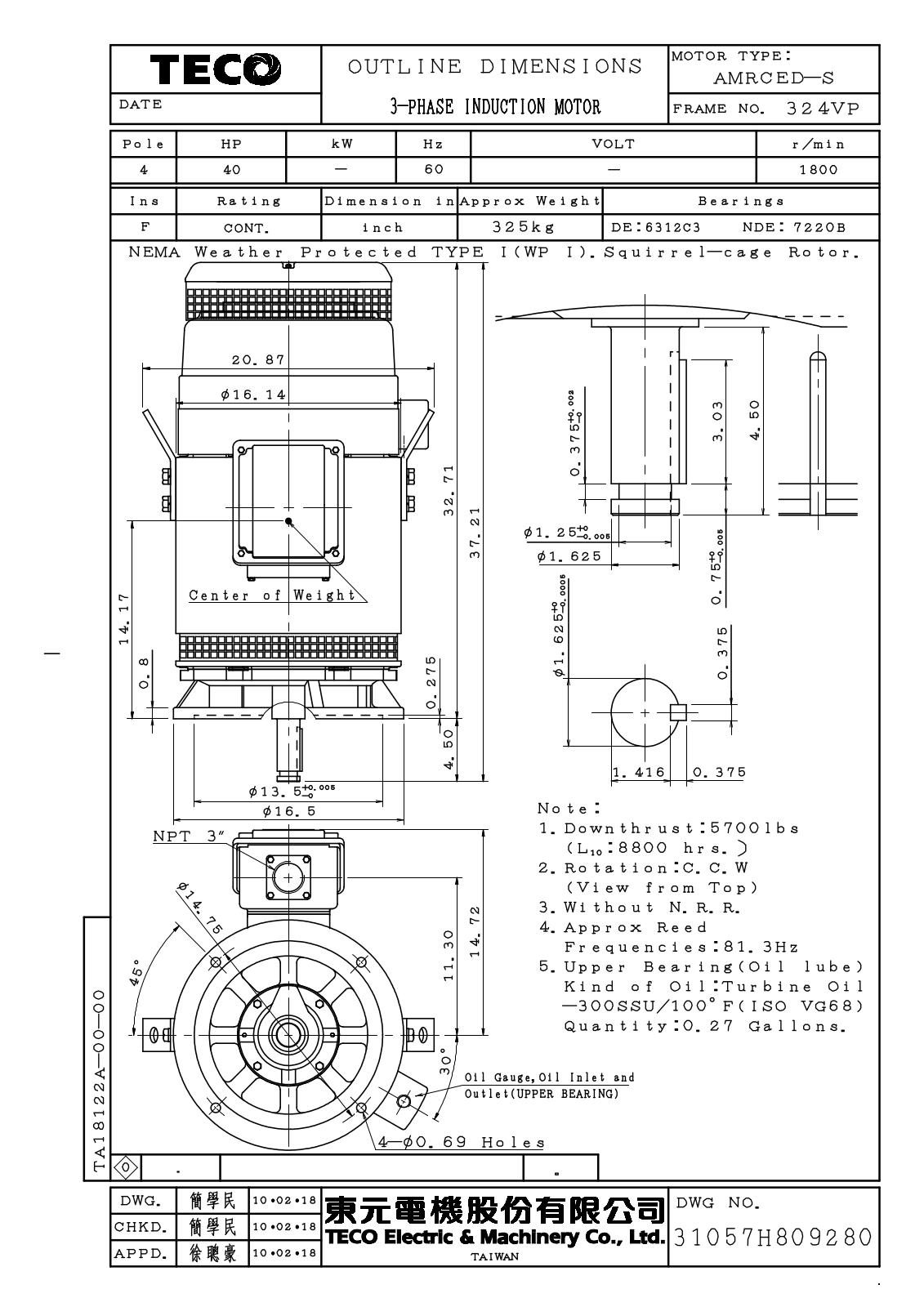 Teco VSP0404 Reference Drawing