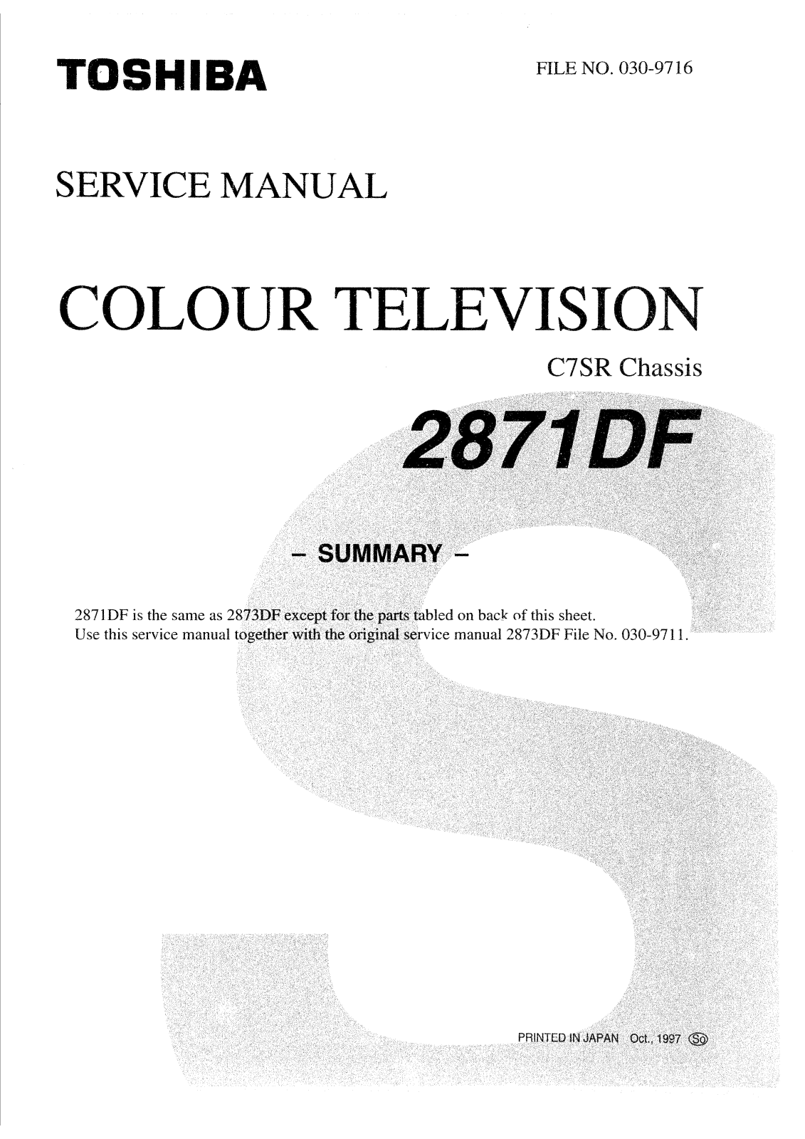 Toshiba 2871DF Schematic