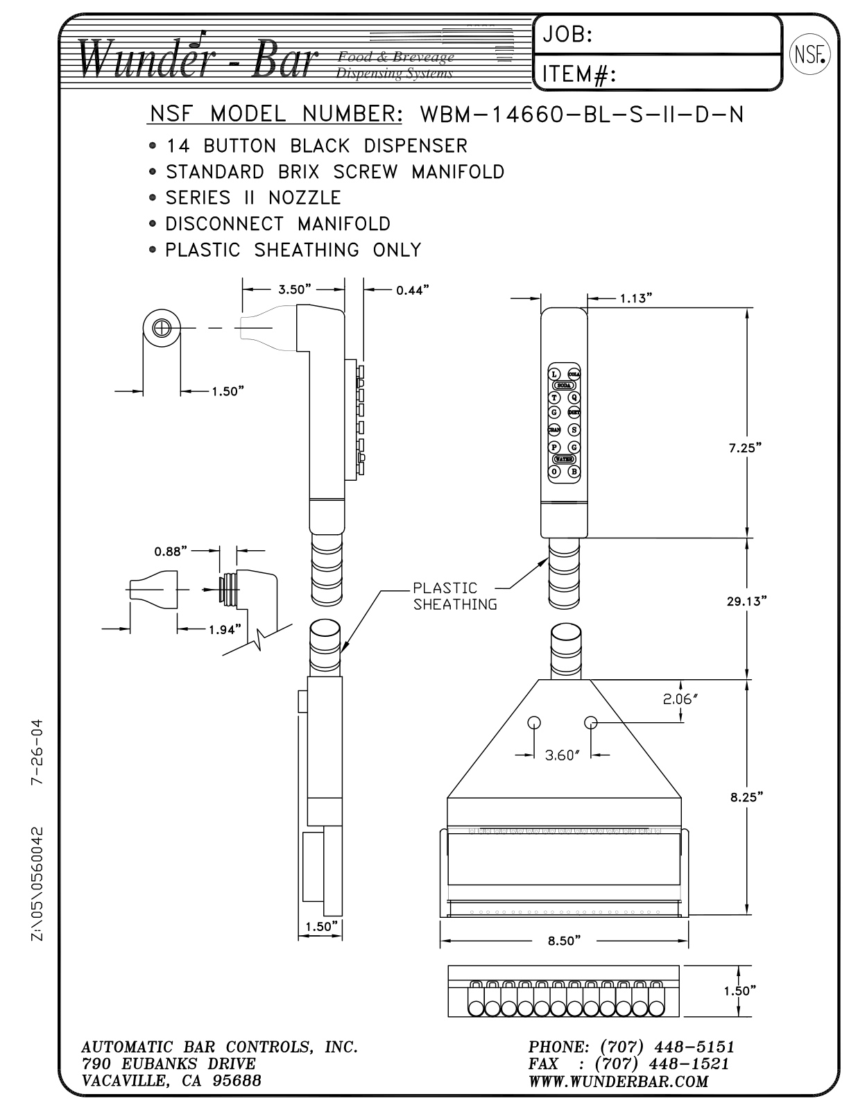 Wunder Bar WBM-14660-BL-S-II-D-N User Manual