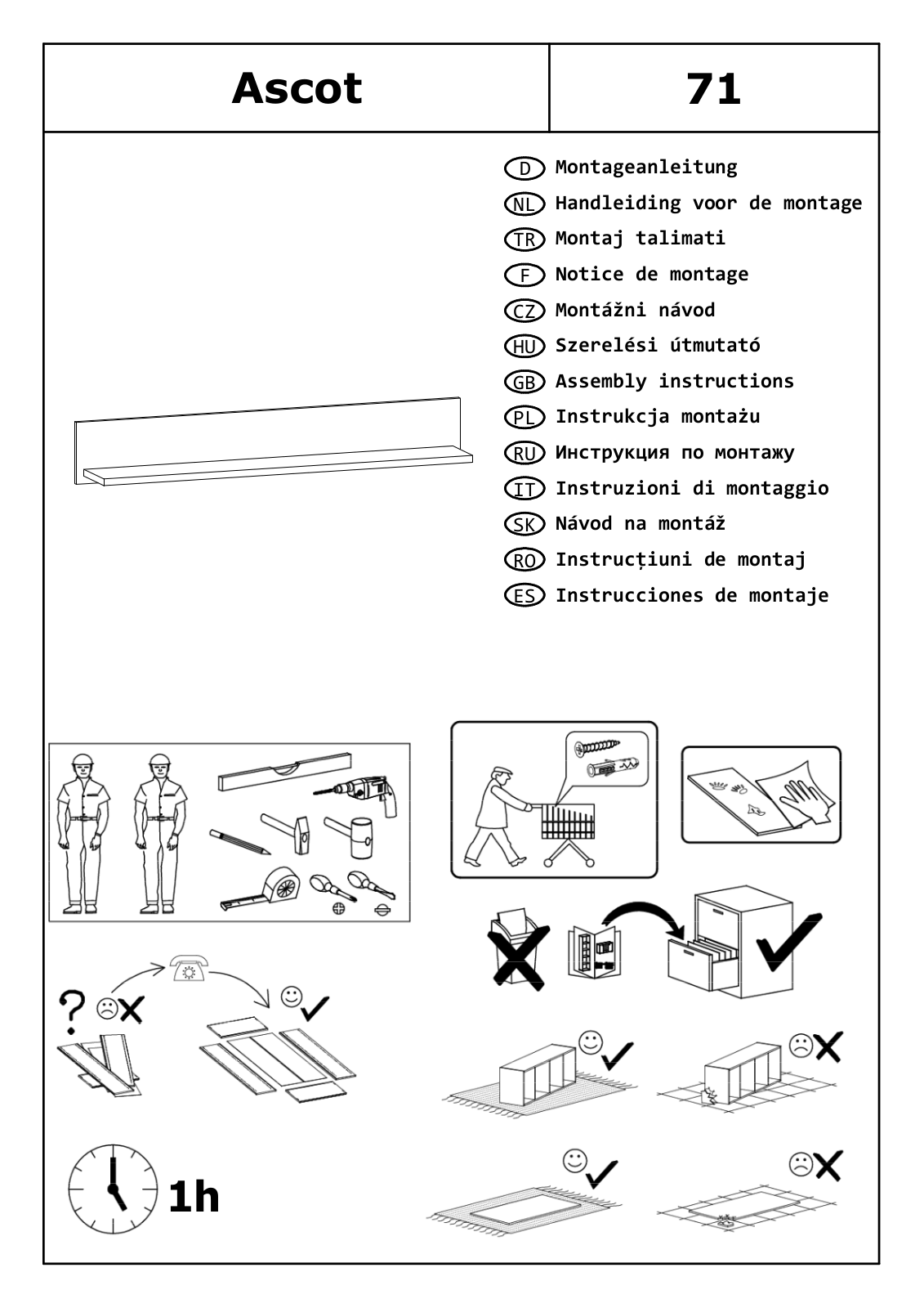 Home affaire Ascot 71 Assembly instructions - ManualMachine.com