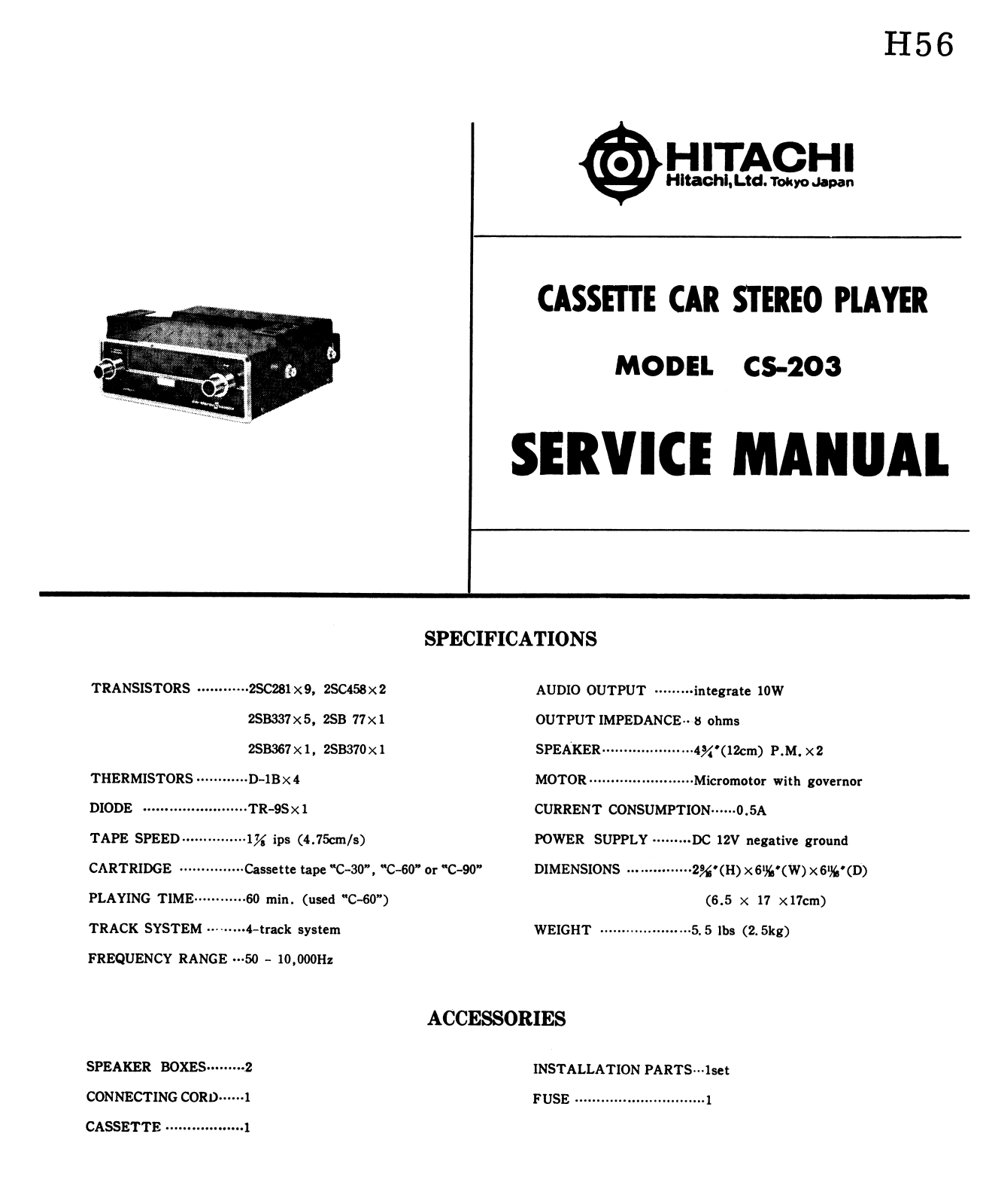 Hitachi CS-203 Cirquit Diagram