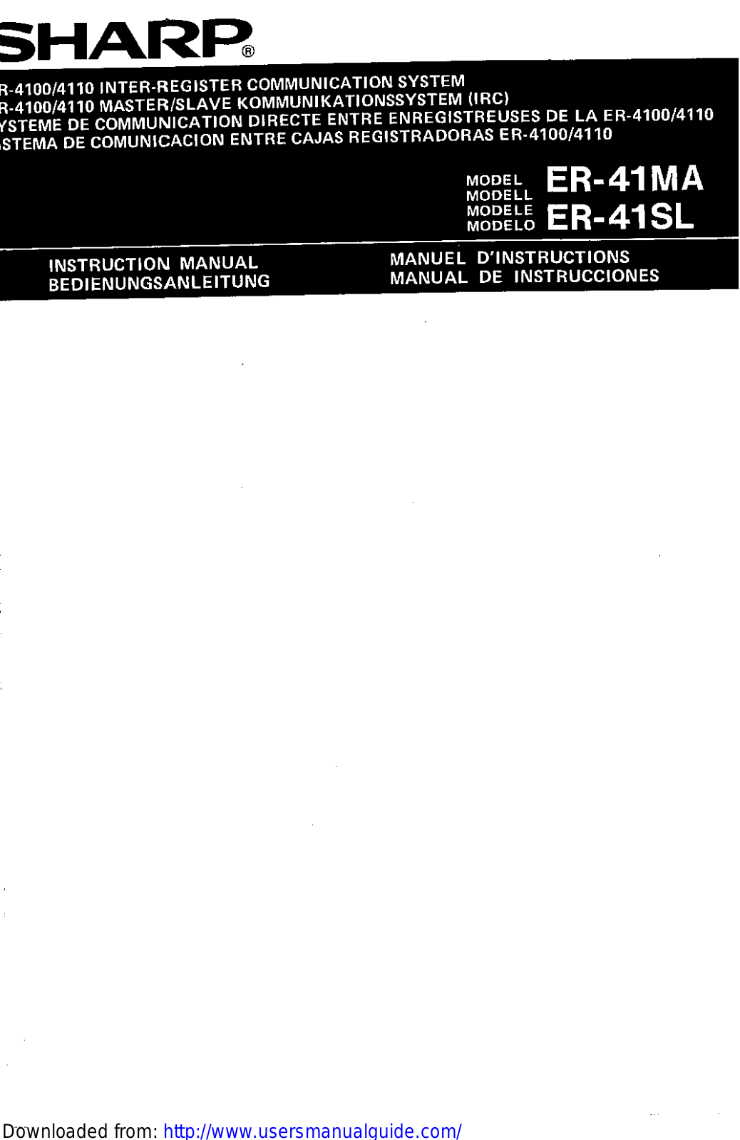 SHARP ER-41MA/SL User Manual