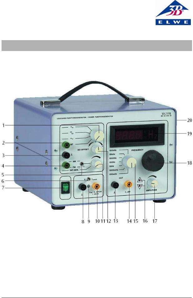 3B Scientific Power Function Generator User Manual