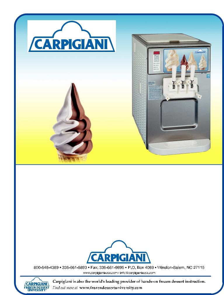 Carpigiani UC1131 G, UC-1131G-P Specifications
