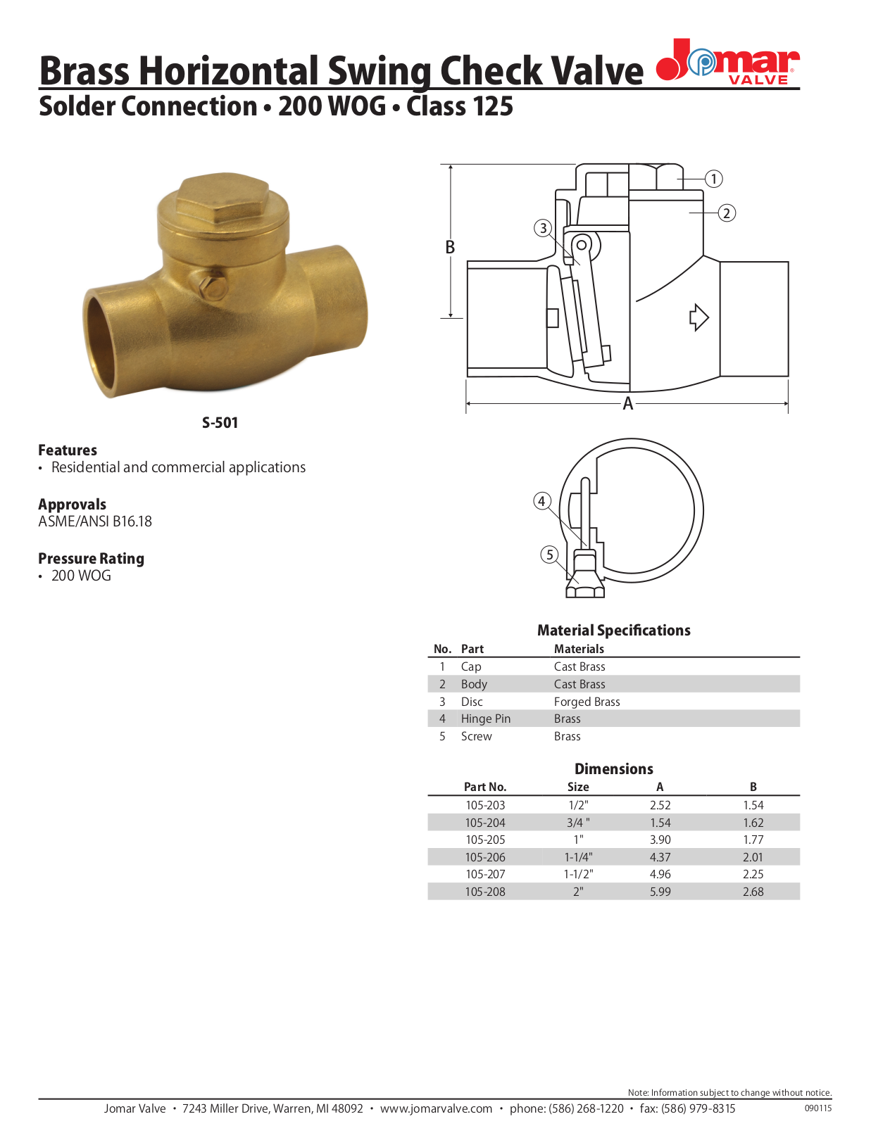 Jomar S-501 User Manual