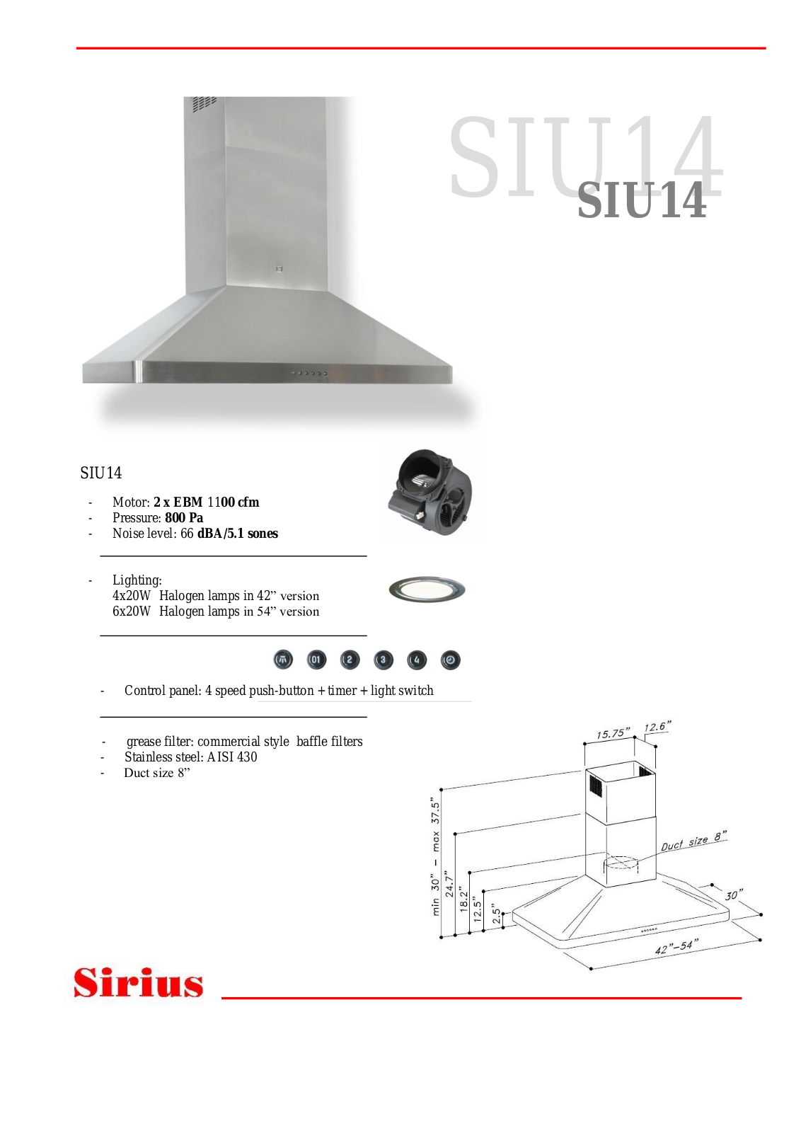 Sirius SIU1454 Data Sheet