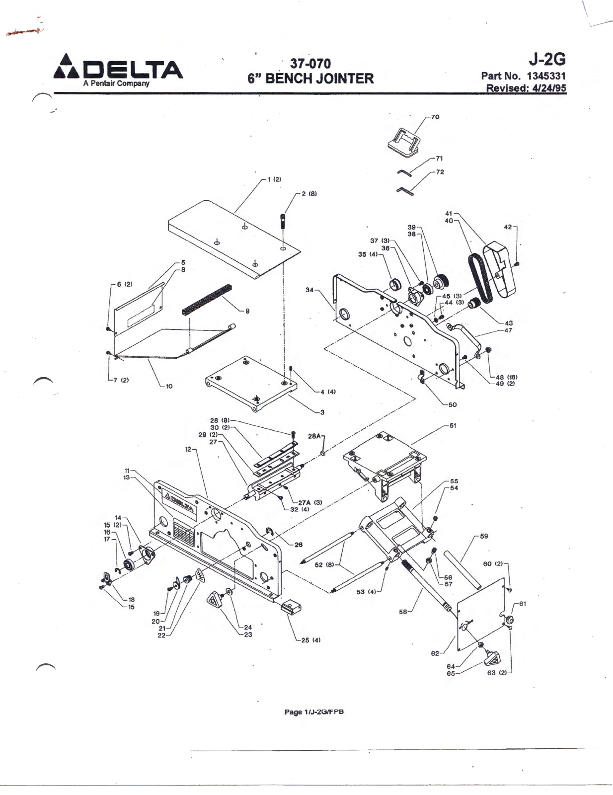 Delta J-2G Parts List