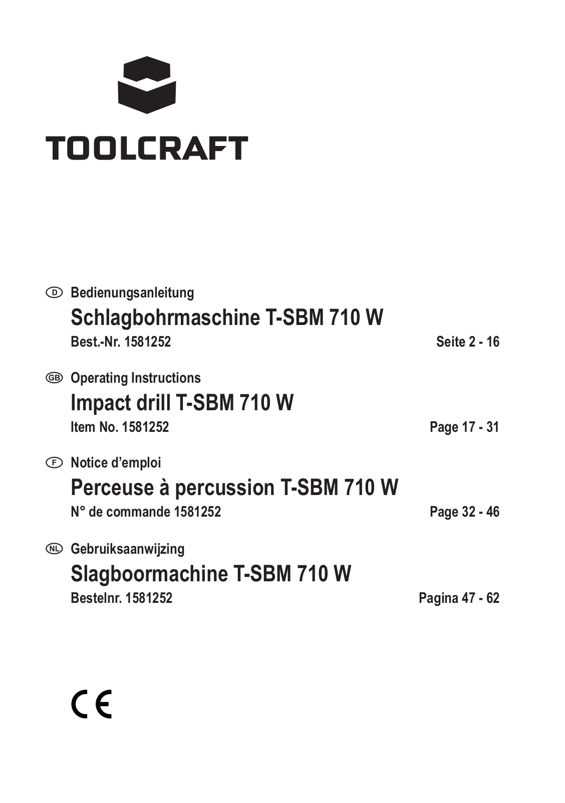 TOOLCRAFT T-SBM 710 W User guide