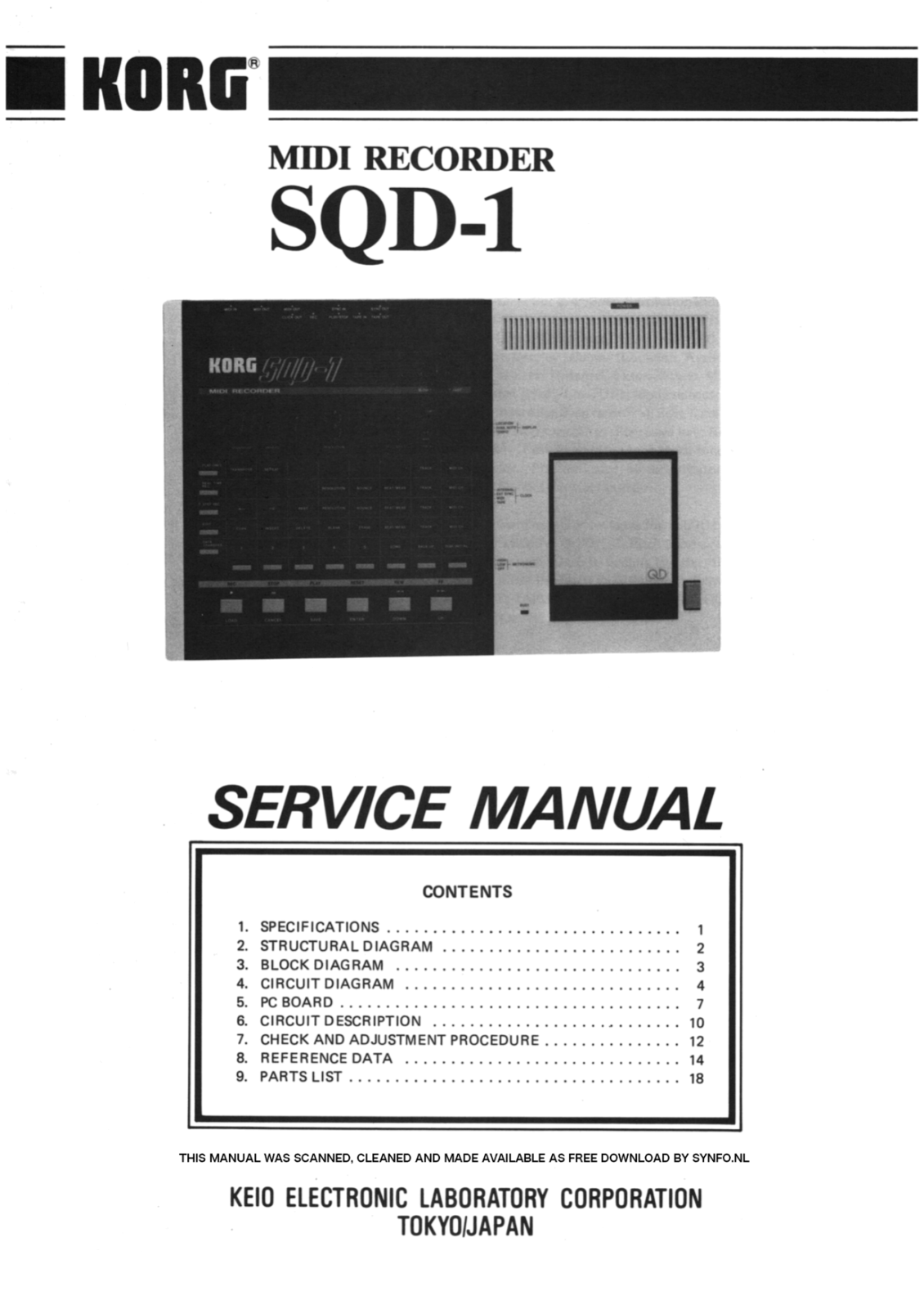 Korg SQD-1 Service Manual