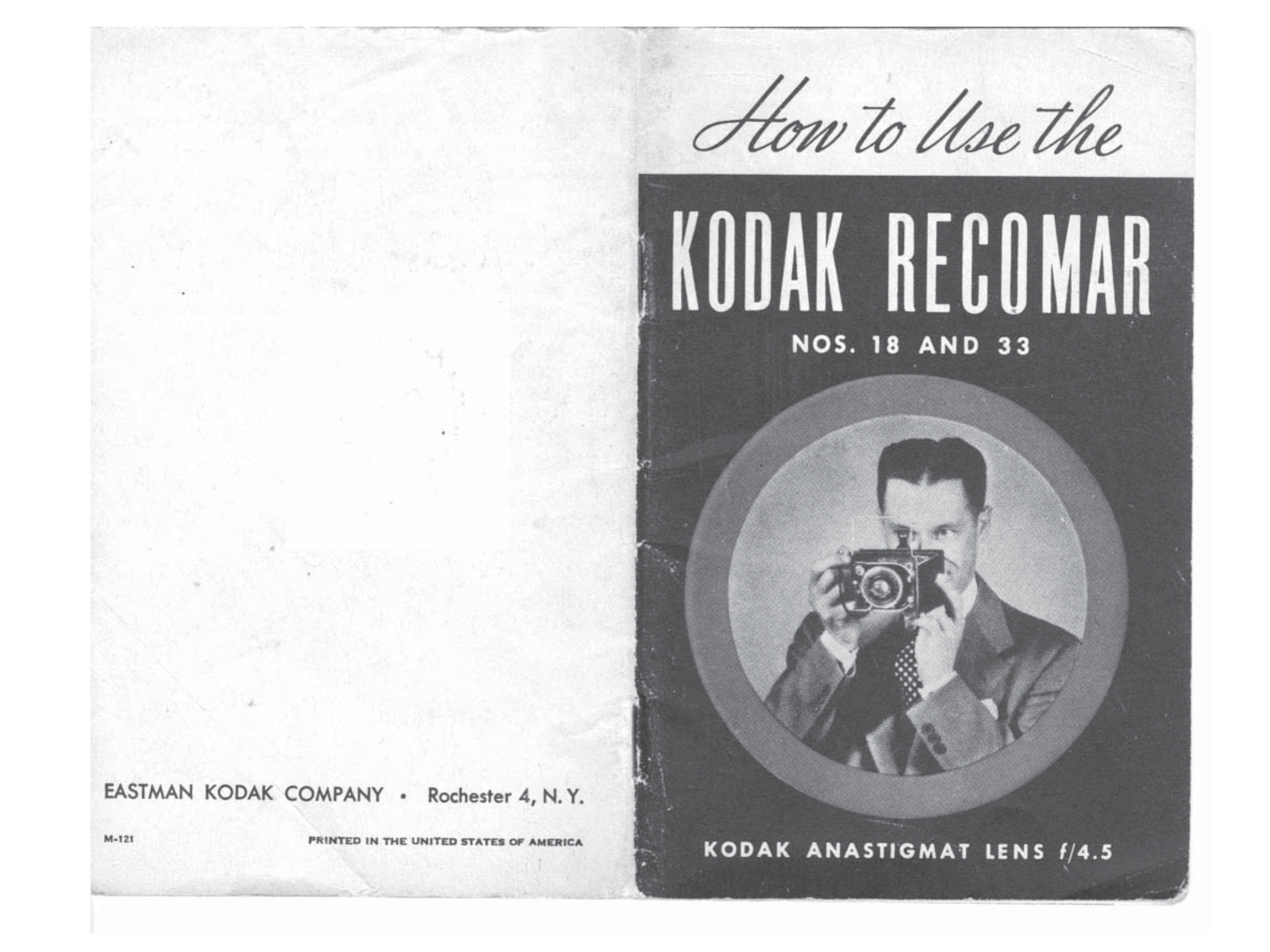 Kodak Recomar 18, Recomar 33 Instruction Manual