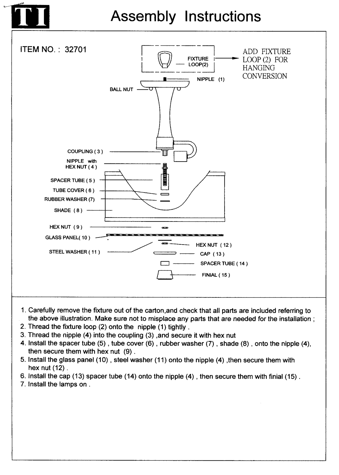 Triarch 32701 User Manual