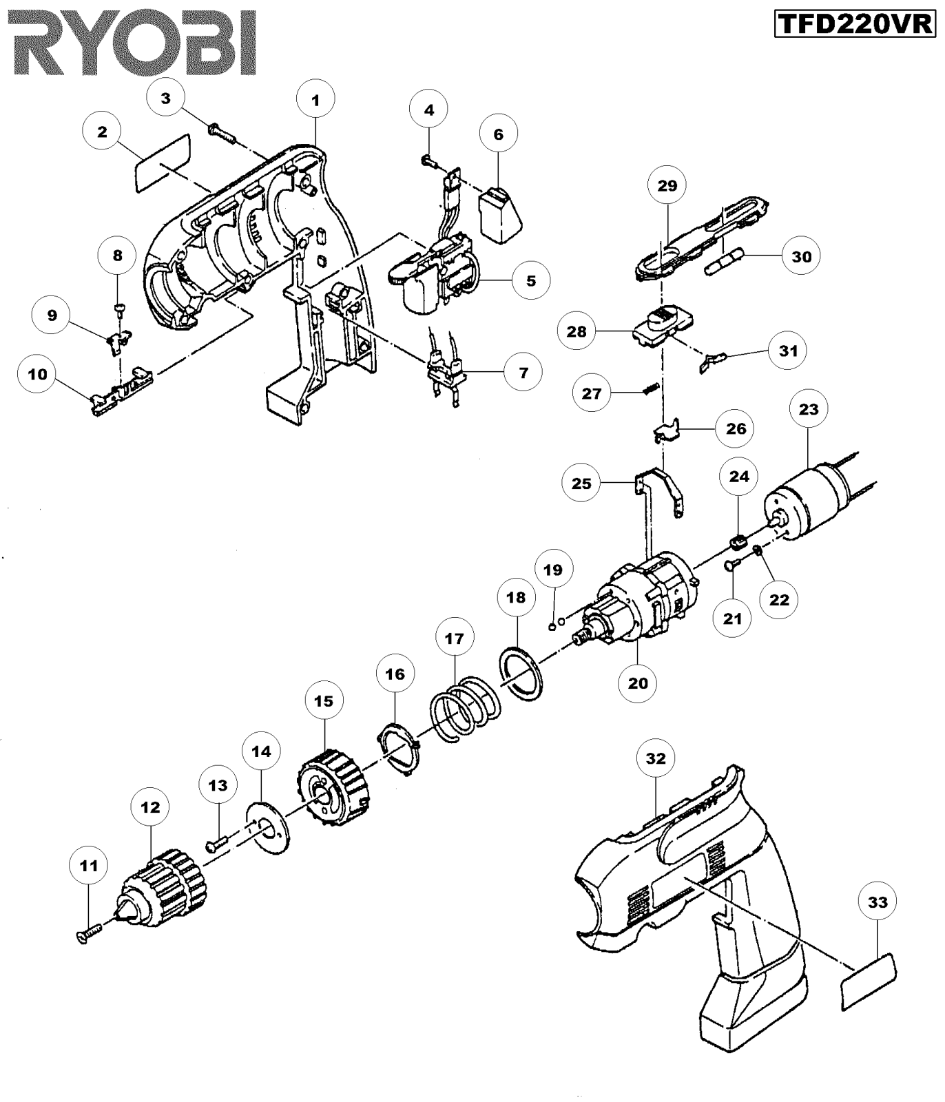 Ryobi TFD220VR User Manual