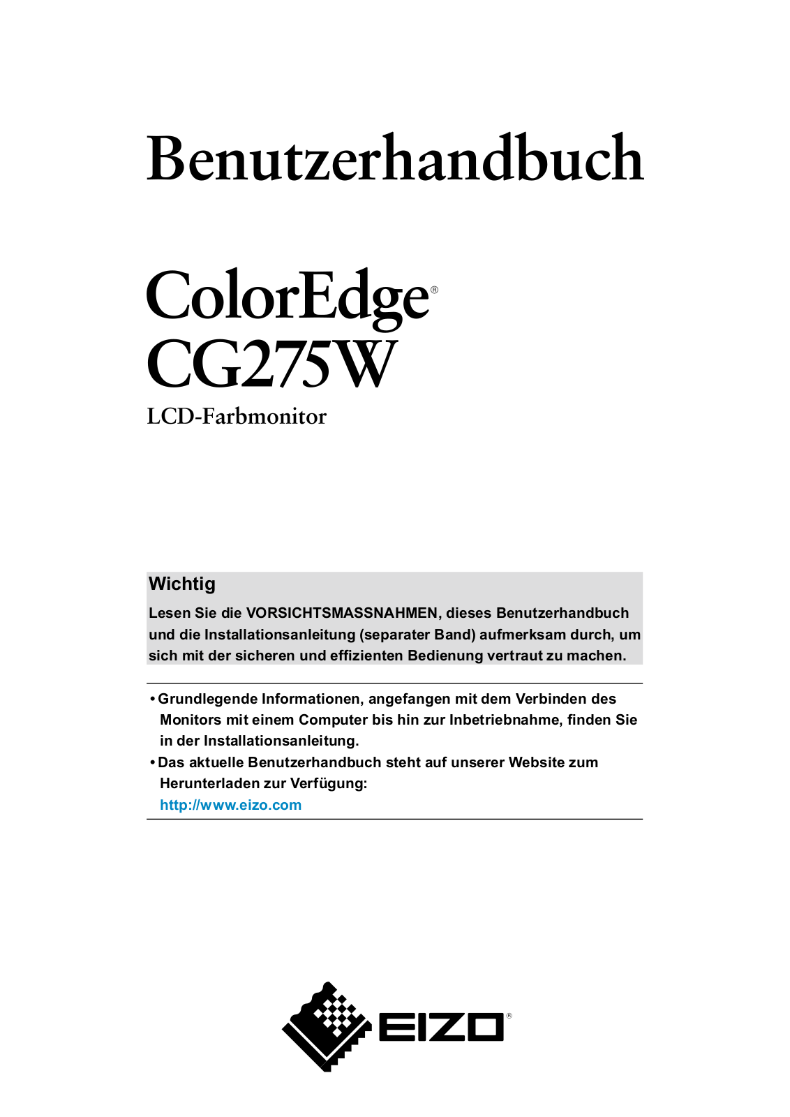 Eizo COLOREDGE CG275W User Manual