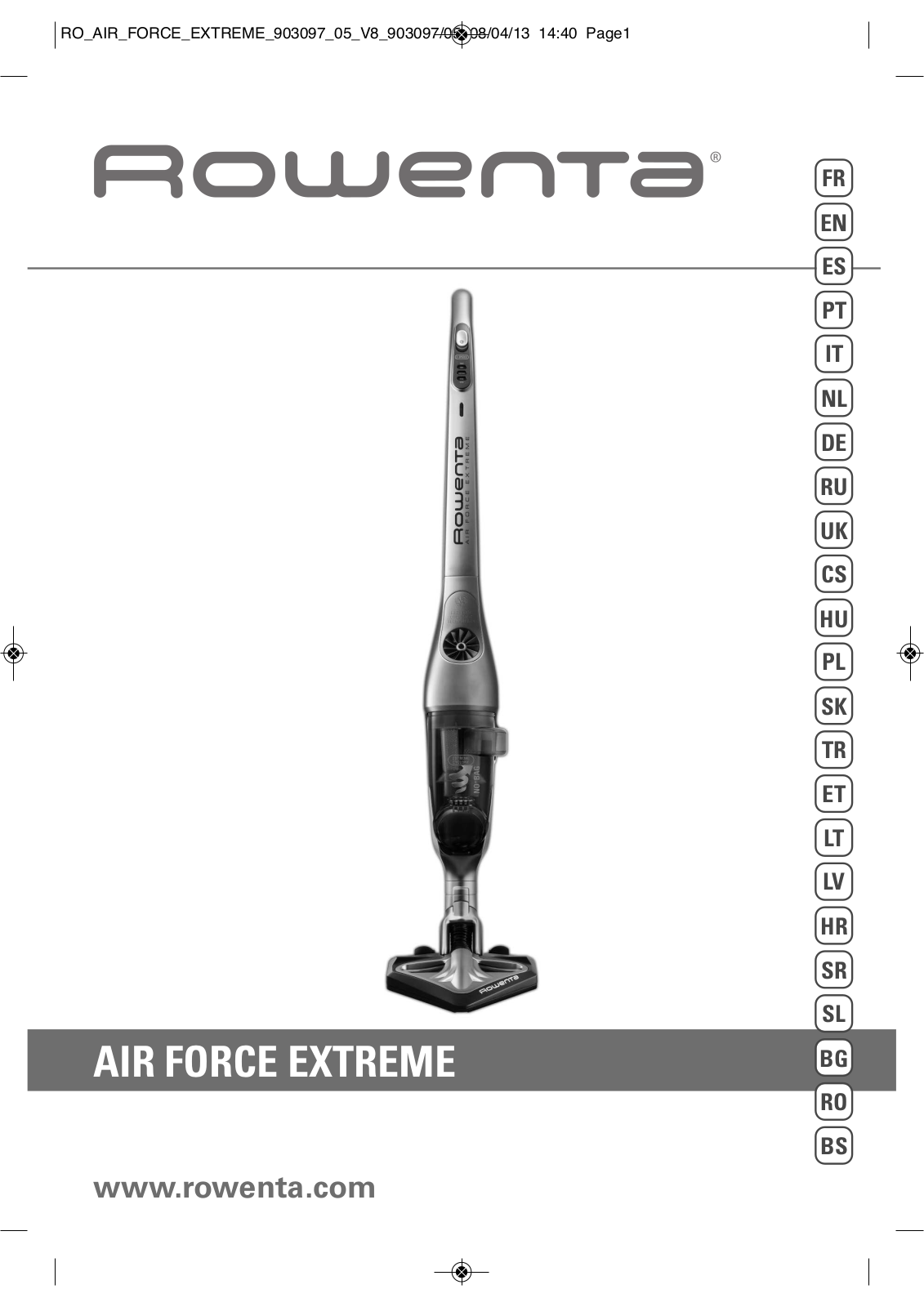 ROWENTA RH877901 User Manual