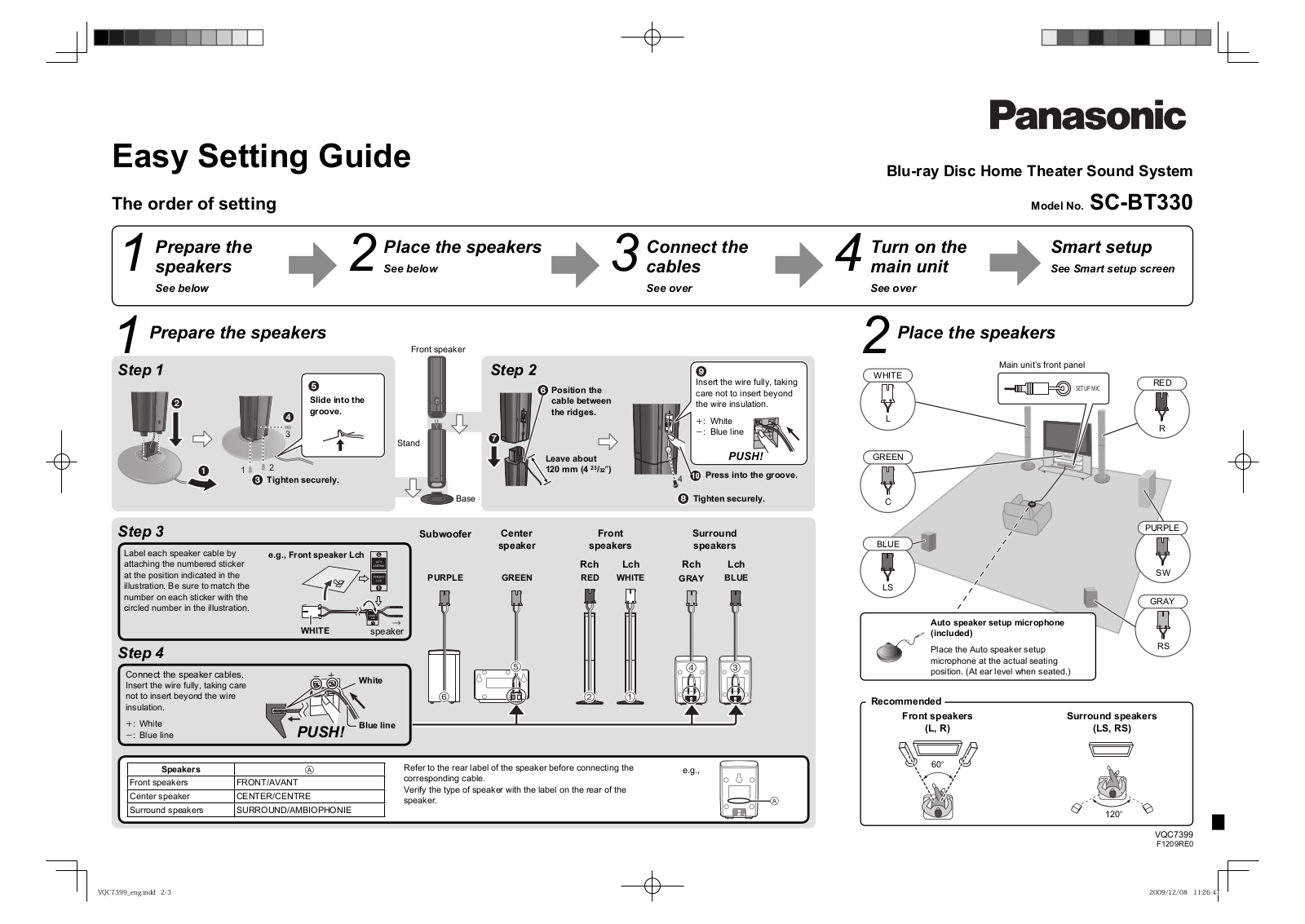 Panasonic SABT7399, SCBT7399 User Manual