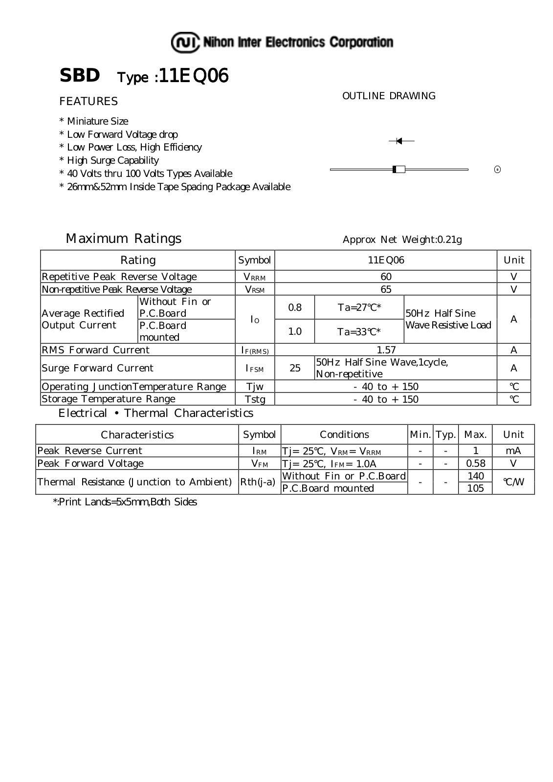 NIHON 11EQ06 Datasheet