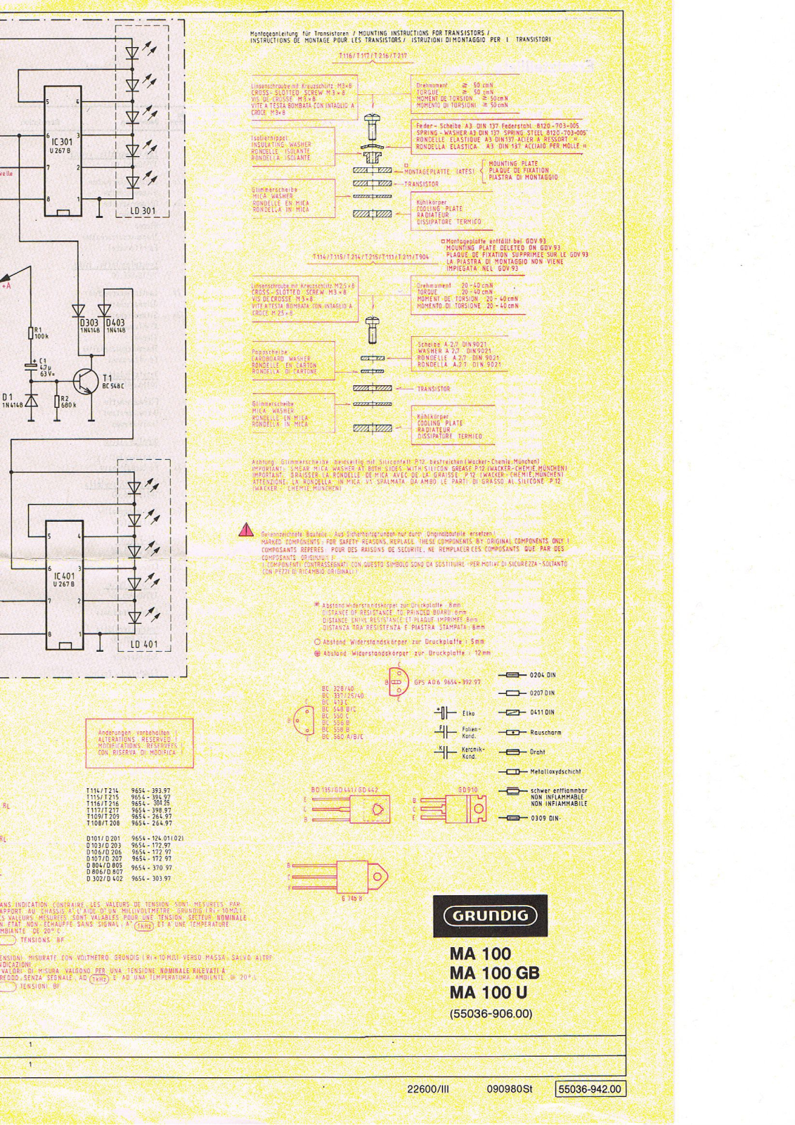 Grundig M-100, M-100-GB, M-100-U Schematic