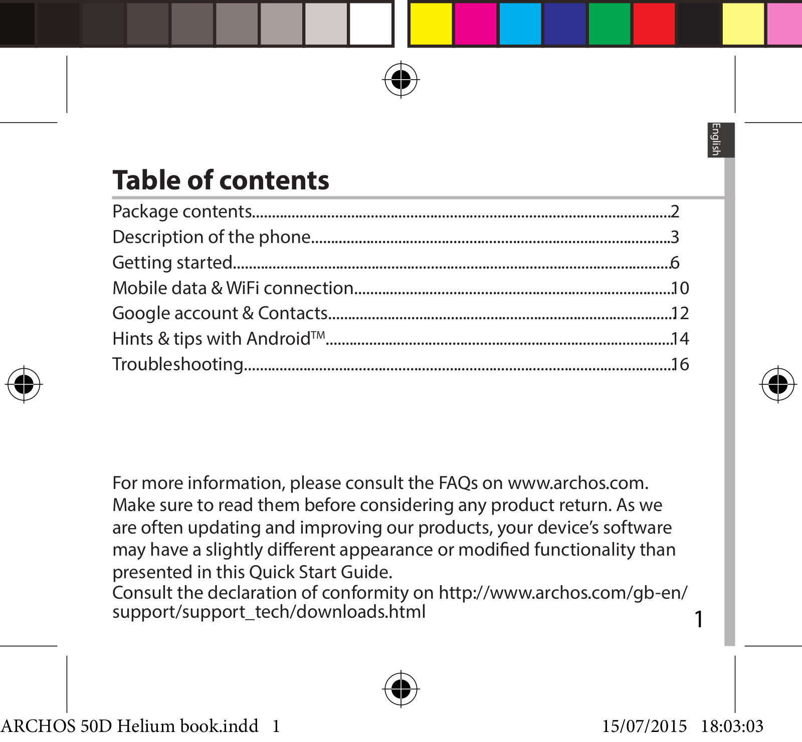 Archos 50d Helium User Manual