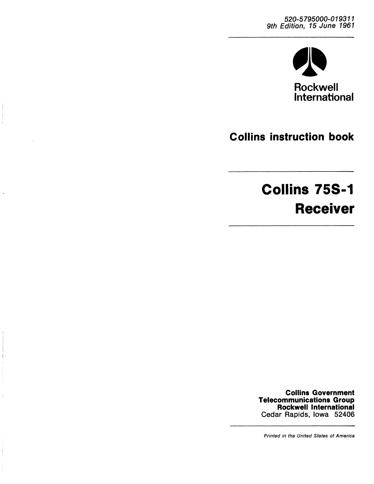 COLLINS 75S-1 User Manual