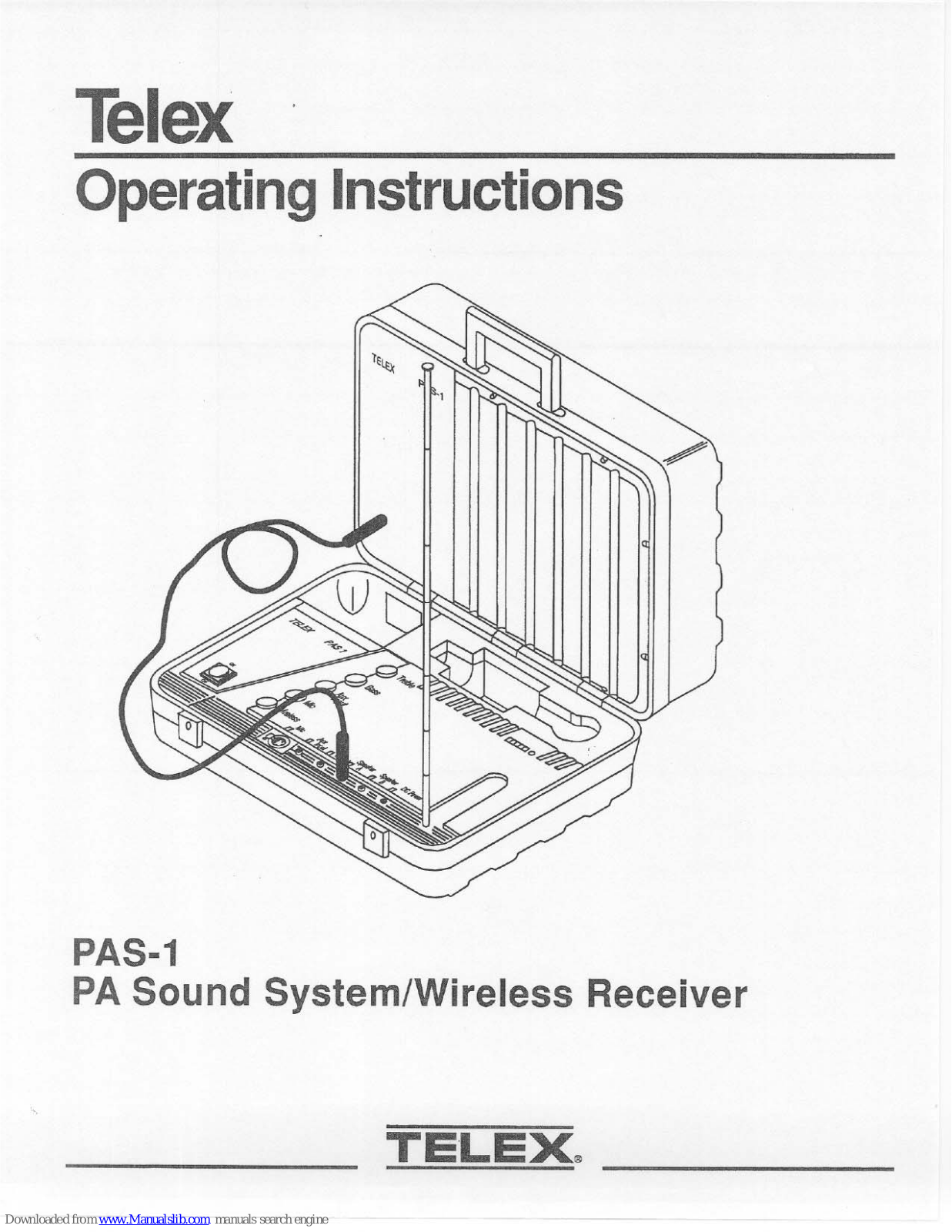 Telex PAS-1 Operating Instructions Manual