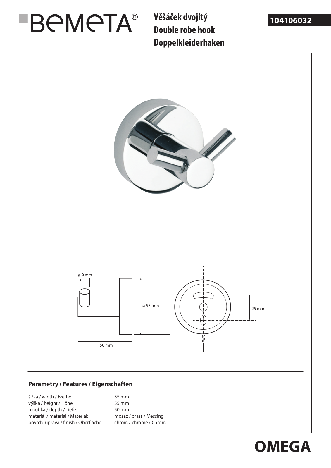 Bemeta Omega 104106032 User guide