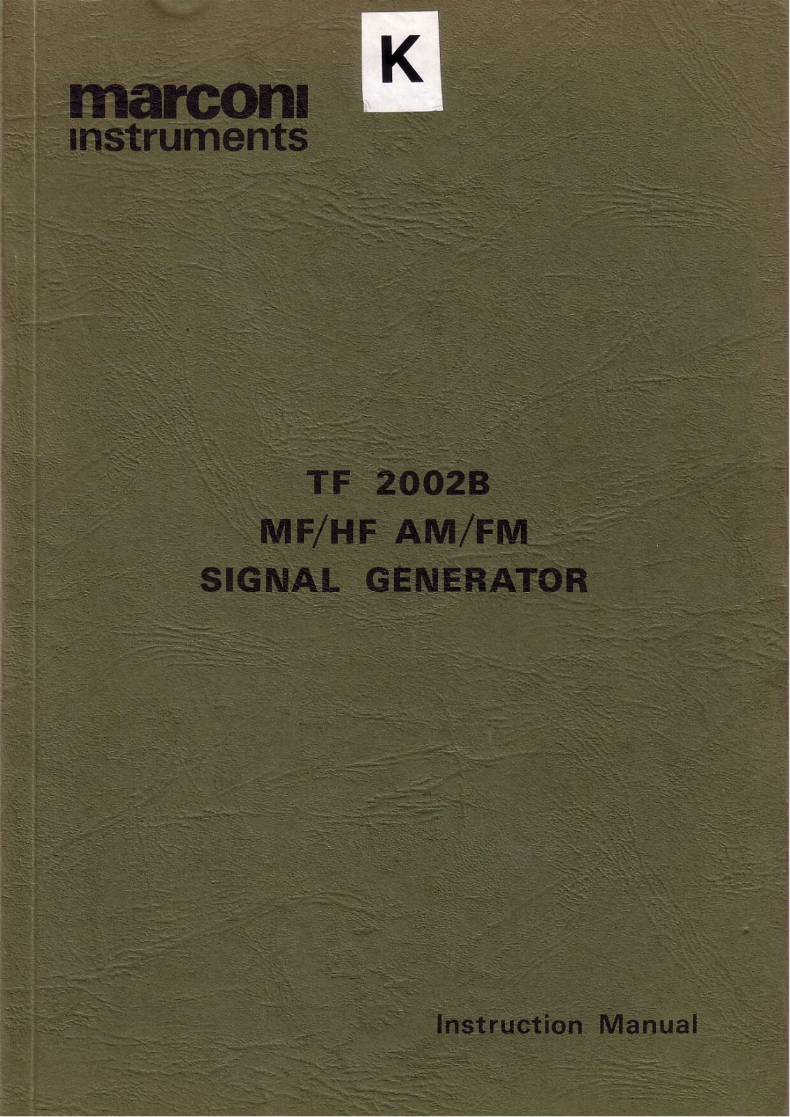 Marconi TF 2002B Service manual