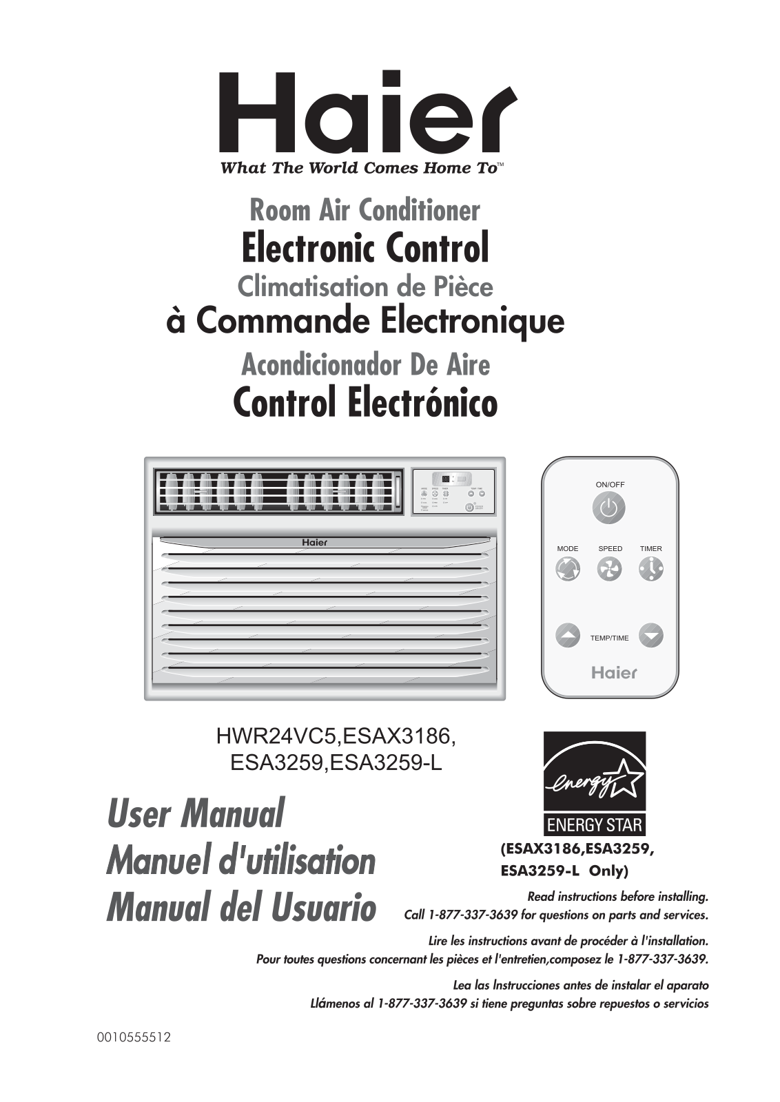 Haier HWR24VC3, ESA3259, HWR24VC5 User Manual