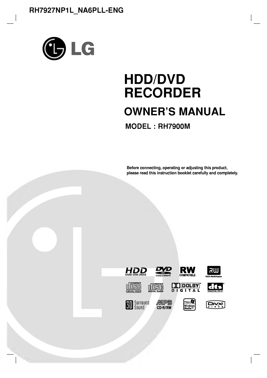 LG RH7927NP1L User manual