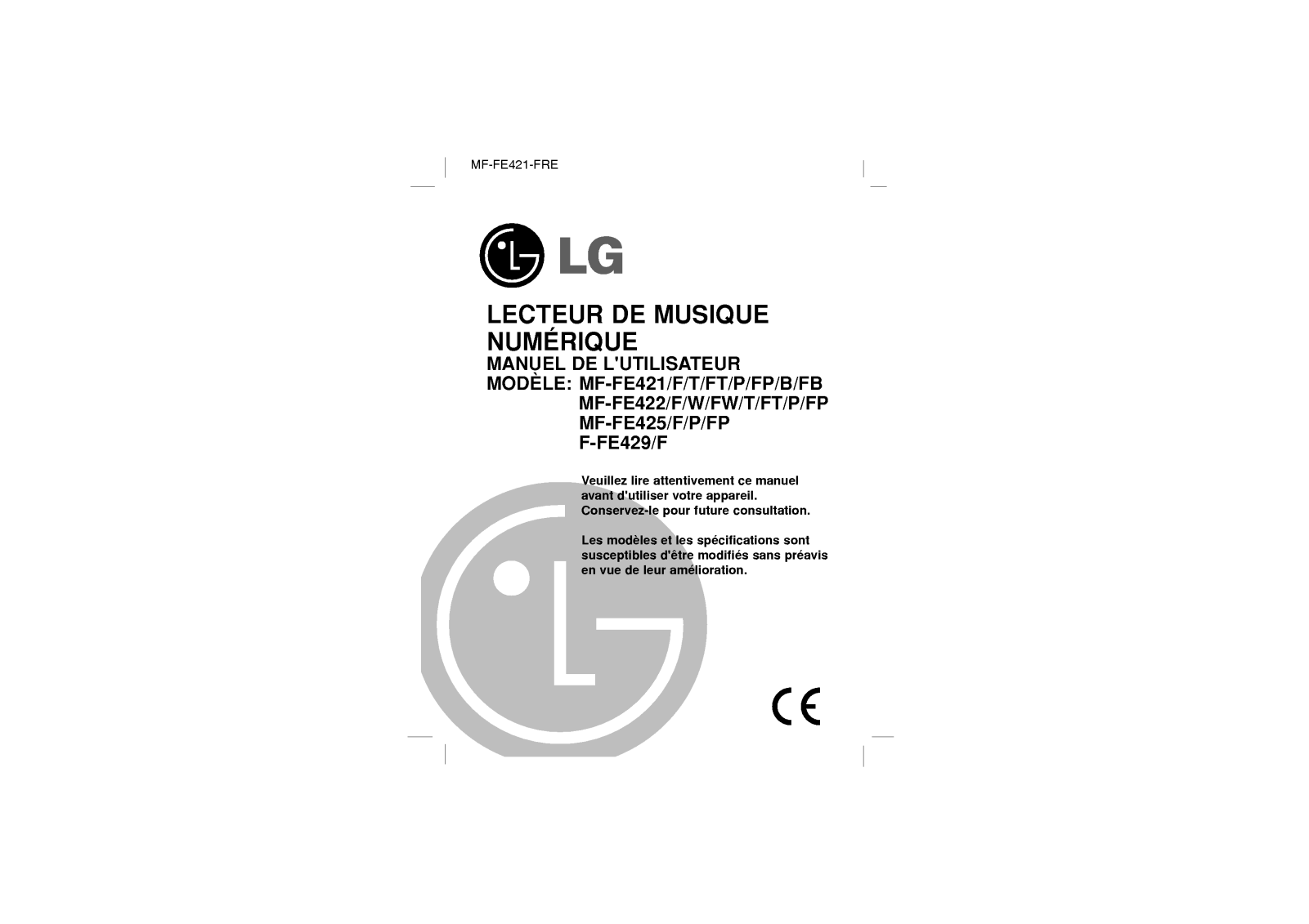 LG MF-FE422W User Manual