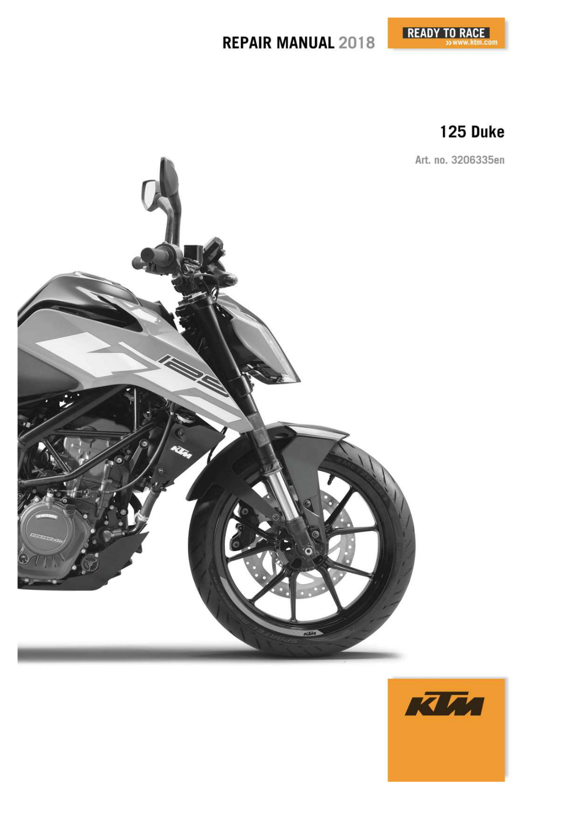 KTM 125 DUKE     2018 Owner's Manual