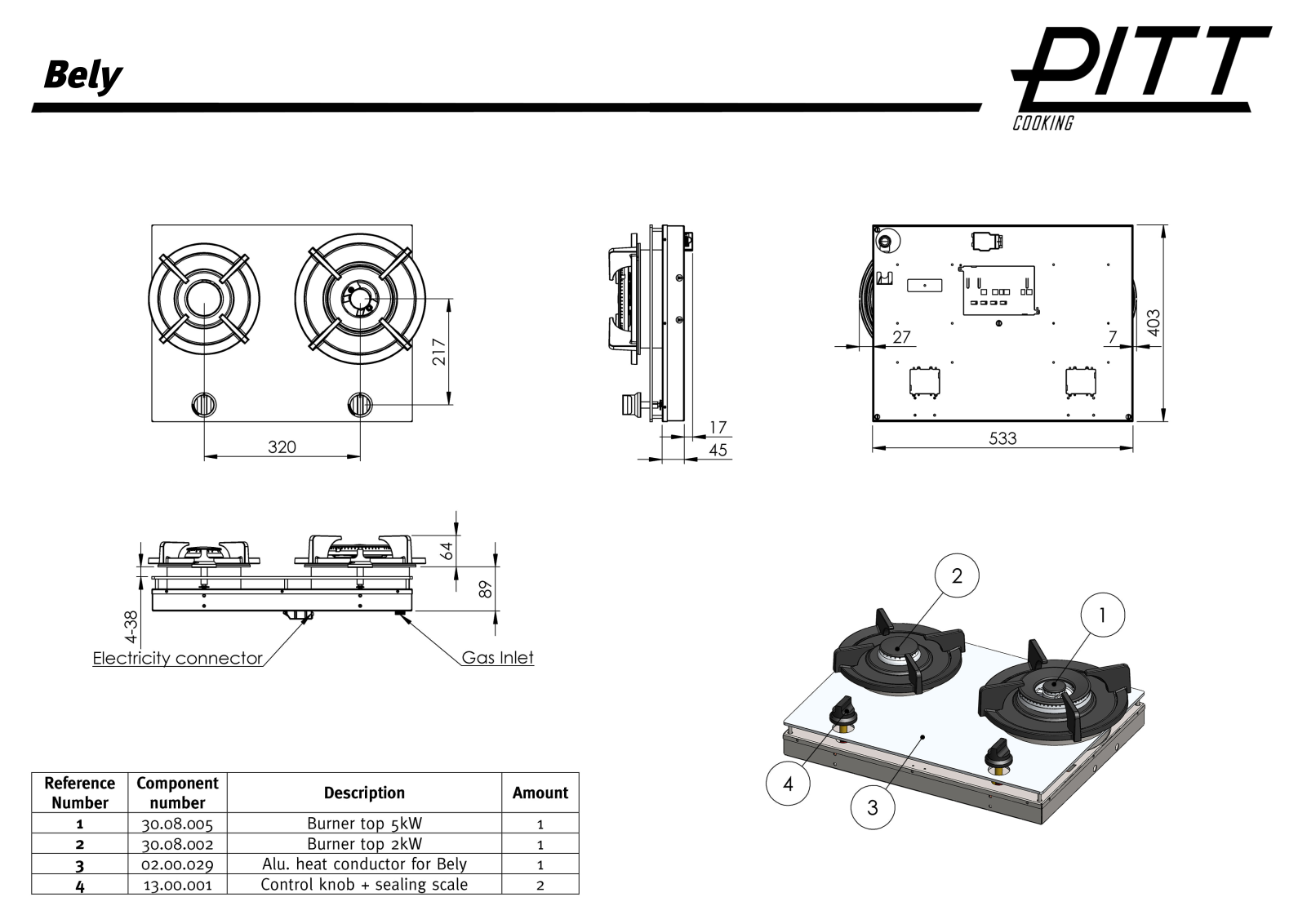 Pitt BELY-LPG, BELY, BELYA Specifications Sheet - ManualMachine.com