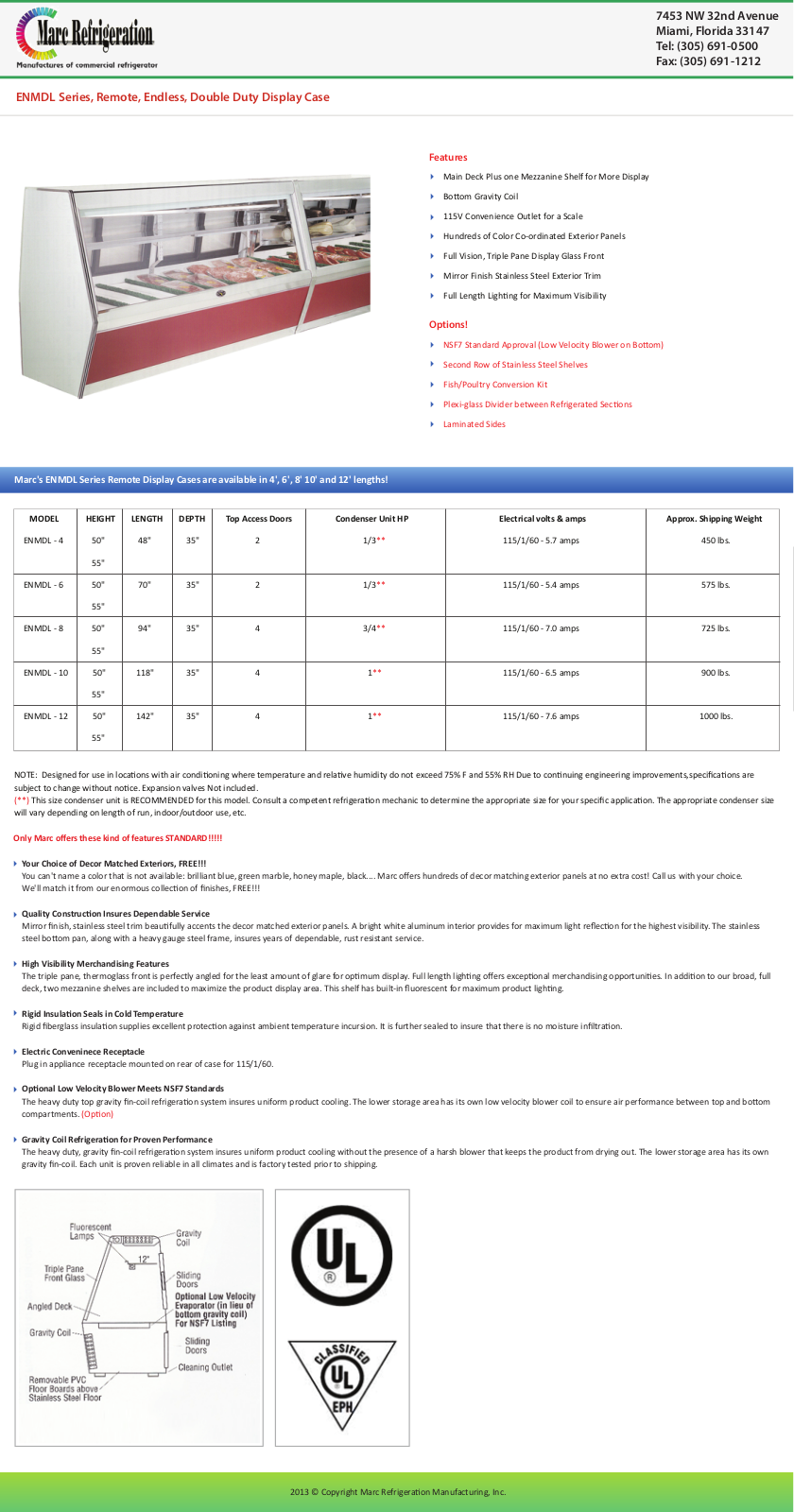 Marc Refrigeration ENMDL-10 User Manual