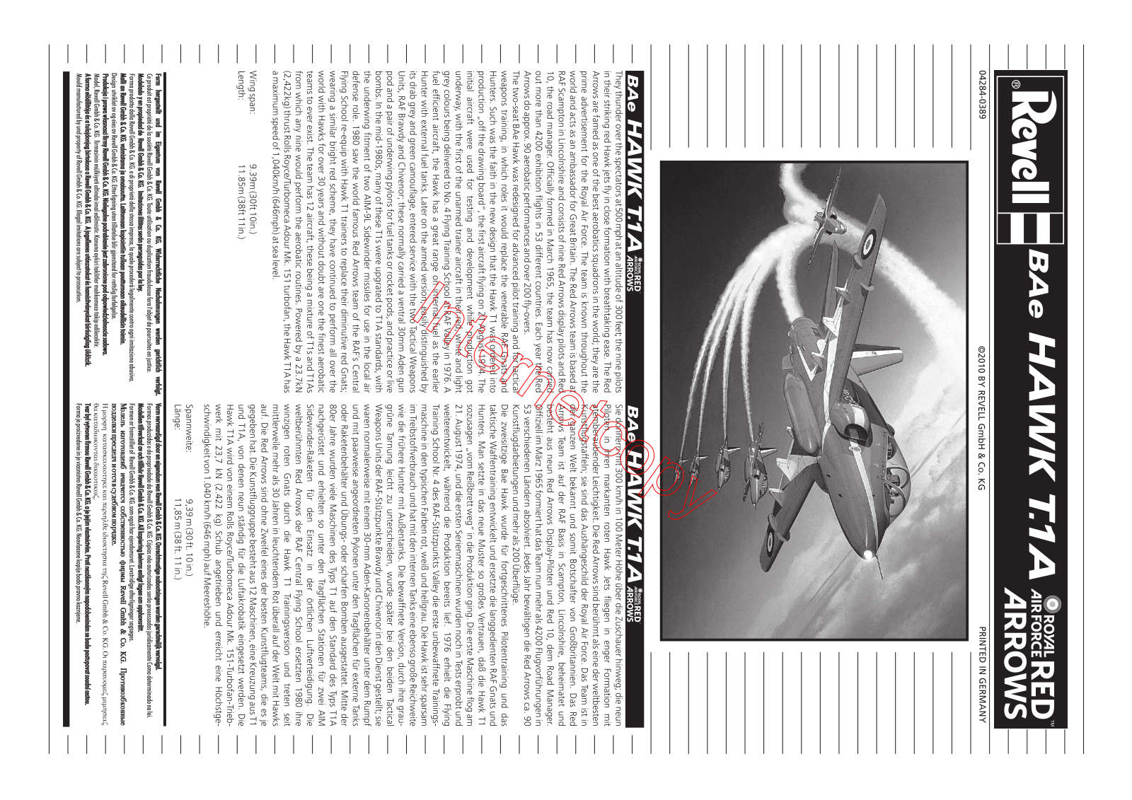 REVELL BAe Hawk T.1 Red Arrows User Manual