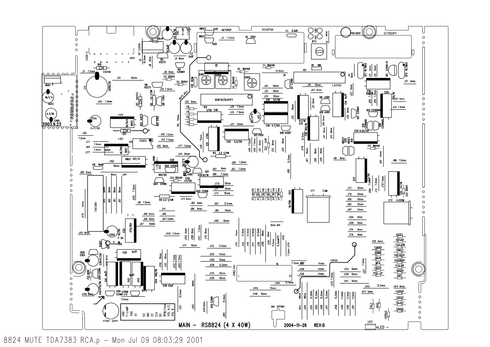 Rolsen RC 753, RC 754, RC 752, RC 755 MAIN PCB TOP