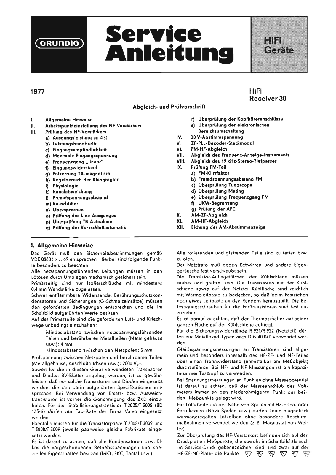 Grundig Receiver-30 Service Manual