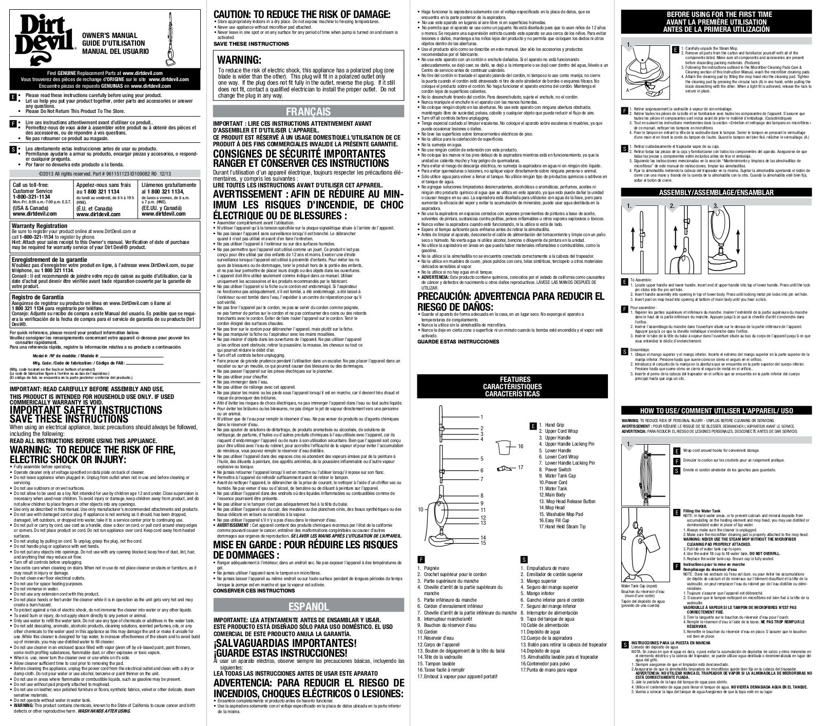 Dirt Devil PD20100CA User Manual