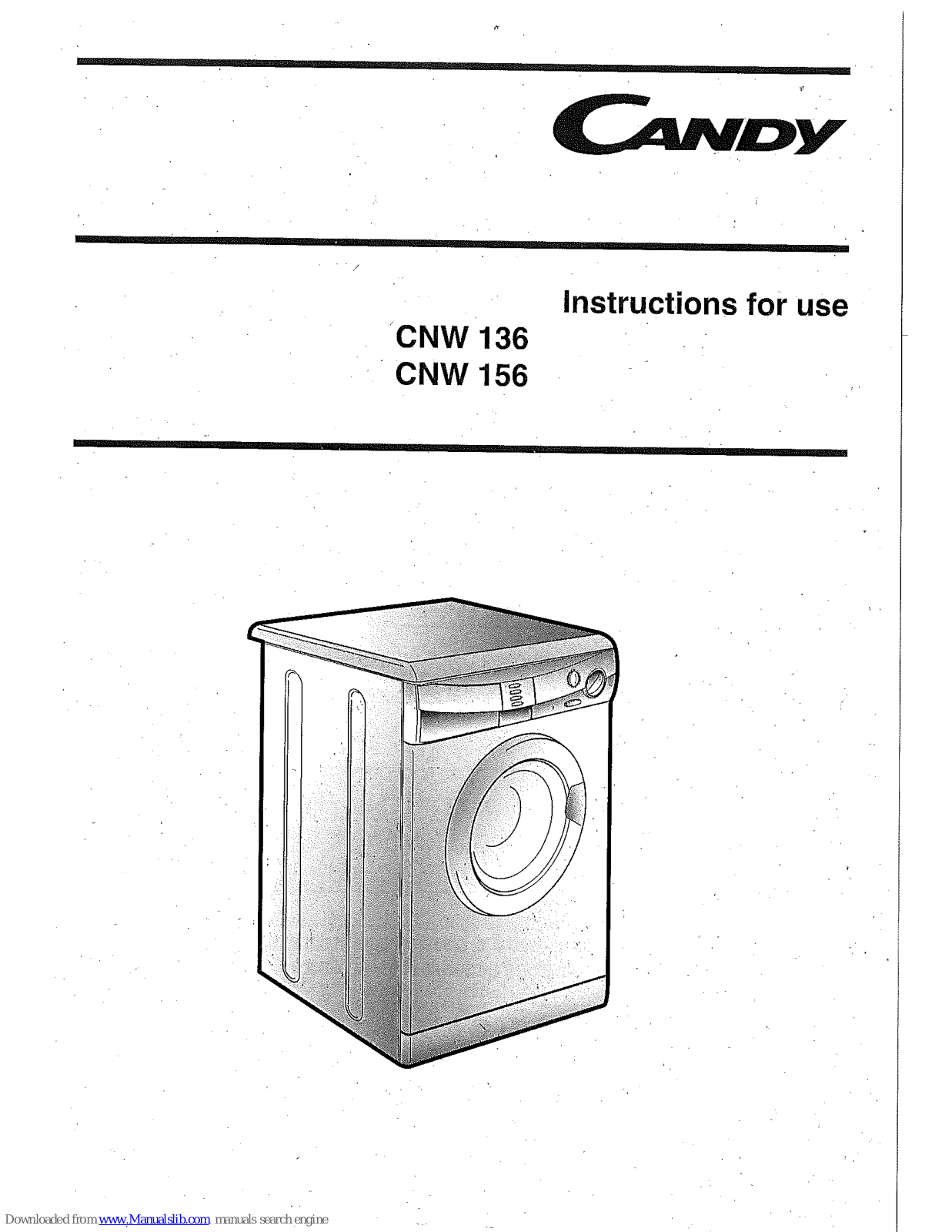 Candy CNW 136, CNW 156 Instructions For Use Manual