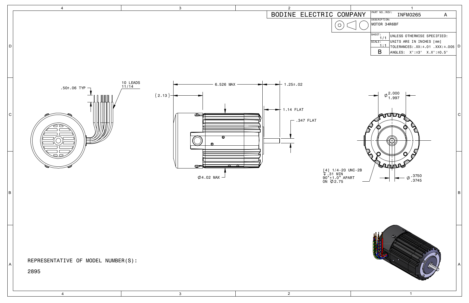 Bodine 2895 Reference Drawing