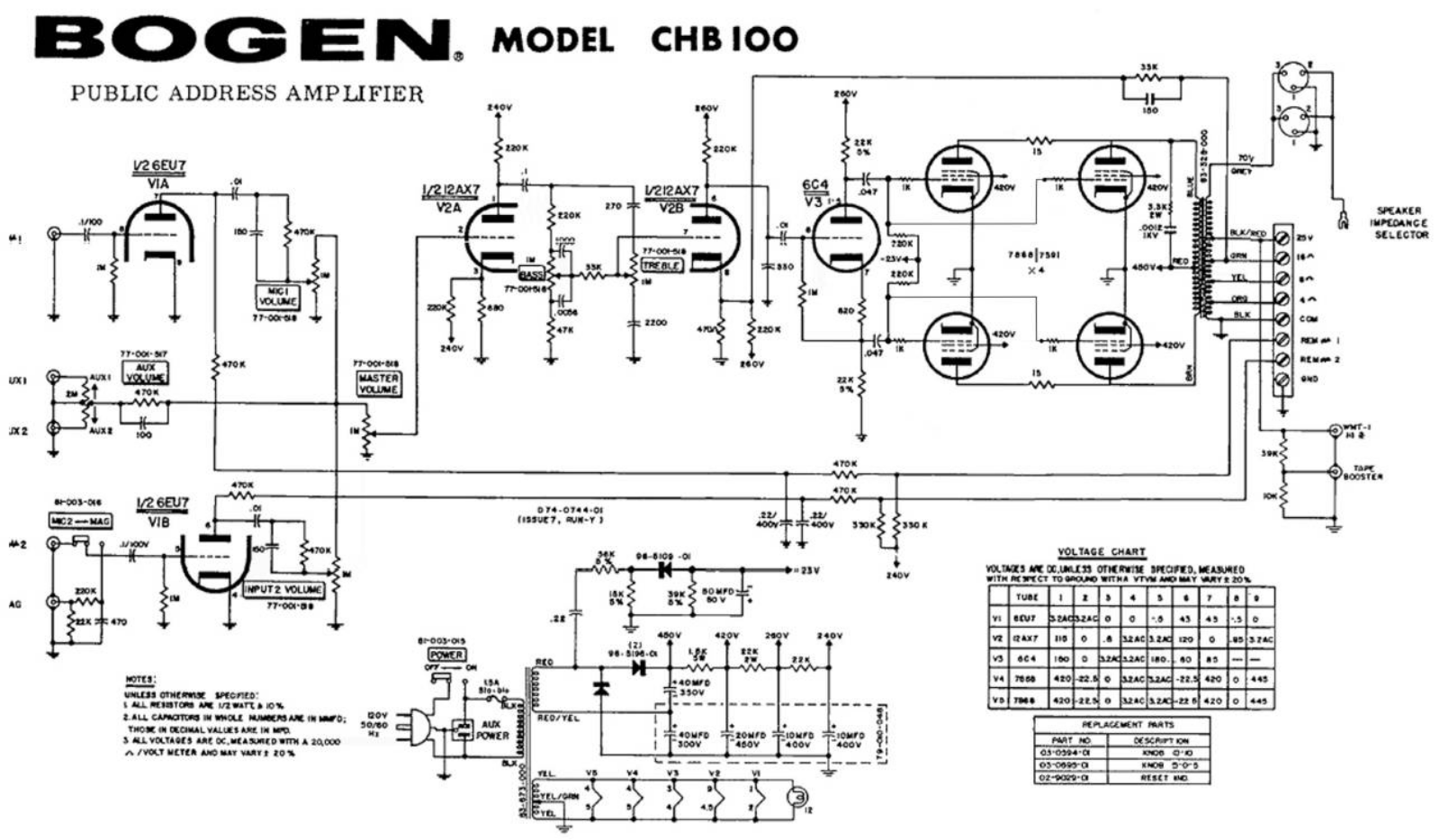 Bogen cbh 100 schematic